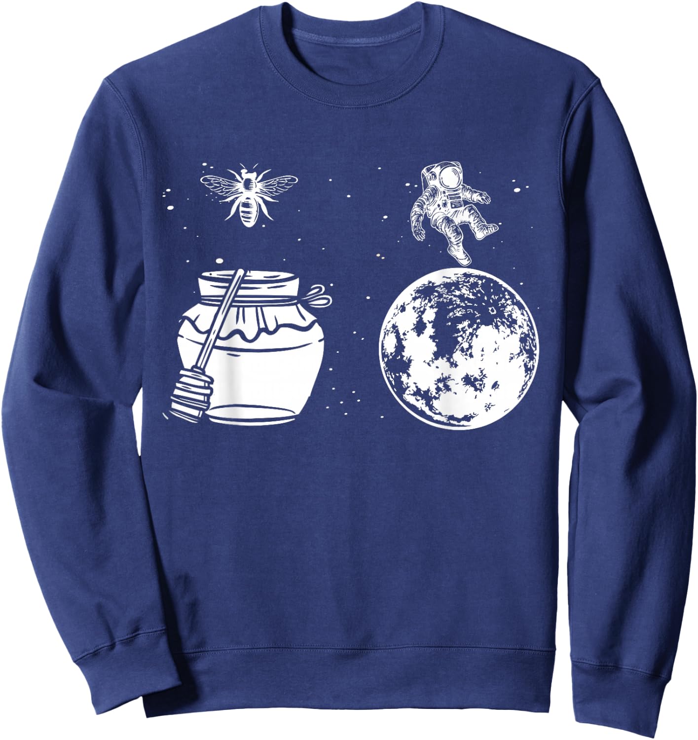 Honey Astronaut Moon Funny Honeymoon Bee Astronaut Couple Sweatshirt - Sweatshirt | Navy