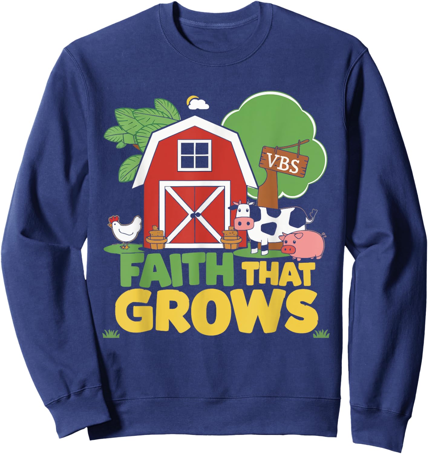 VBS Farm VBS Squad Vacation Bible School Christian Teacher Sweatshirt - Sweatshirt | Navy