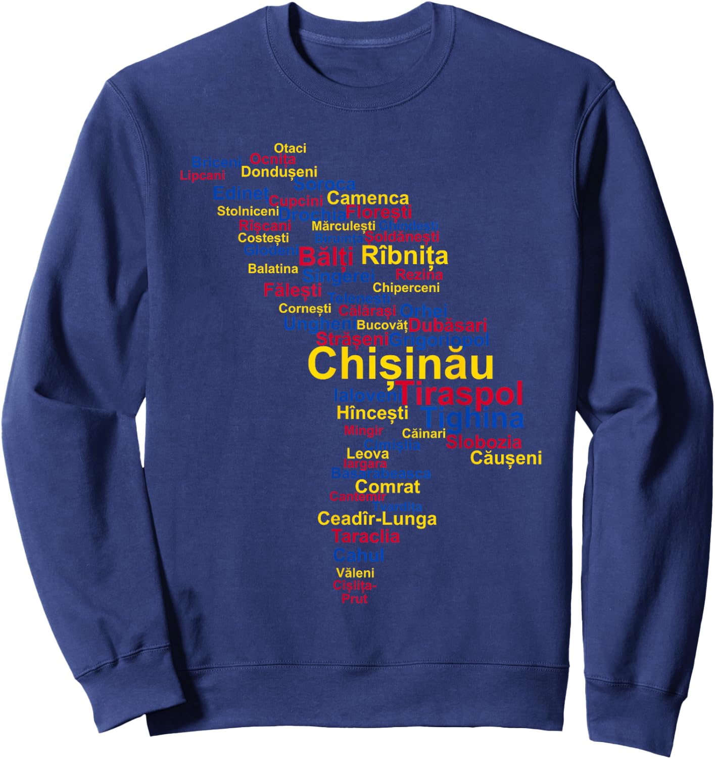 Moldova Outline, Moldova Travel, Moldova Flag, Moldova Sweatshirt - Sweatshirt | Navy