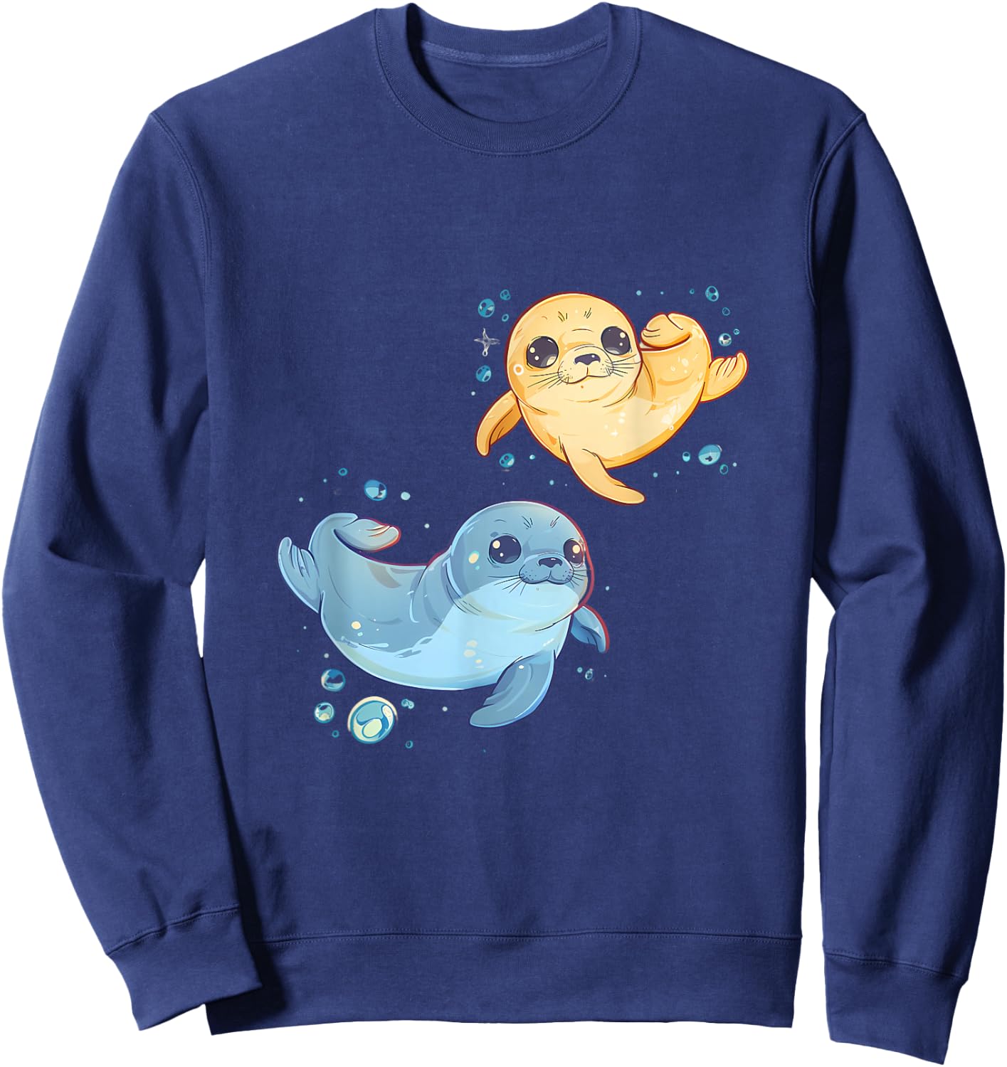 Seal Ocean Sea Animal Marine Mammal Motif Seal Lover Sweatshirt - Sweatshirt | Navy
