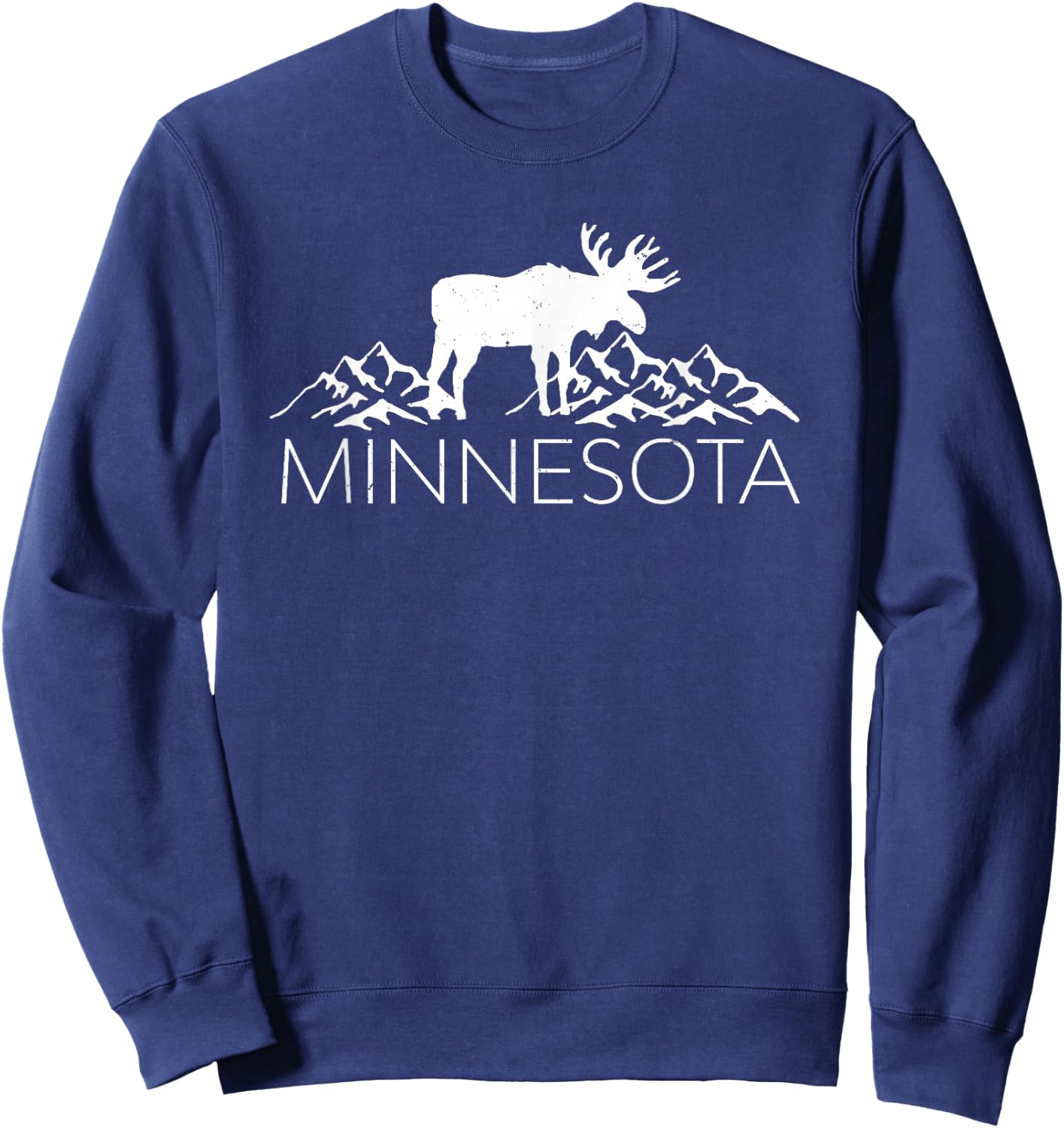 Minnesota Moose and Mountains - Souvenir Nature Sweatshirt - Sweatshirt | Navy