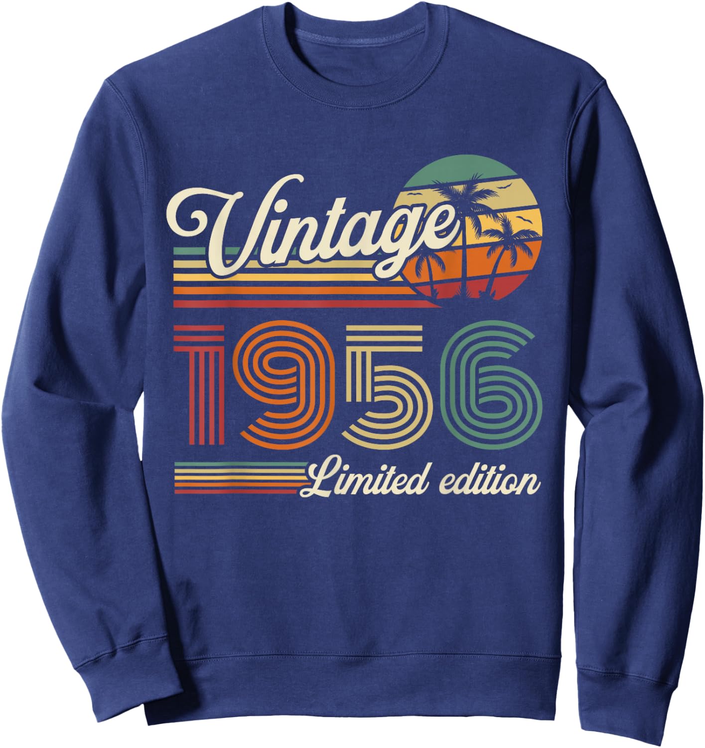 Vintage 1956 Birthday Gift 70 Years Men and Women Sweatshirt - Sweatshirt | Navy