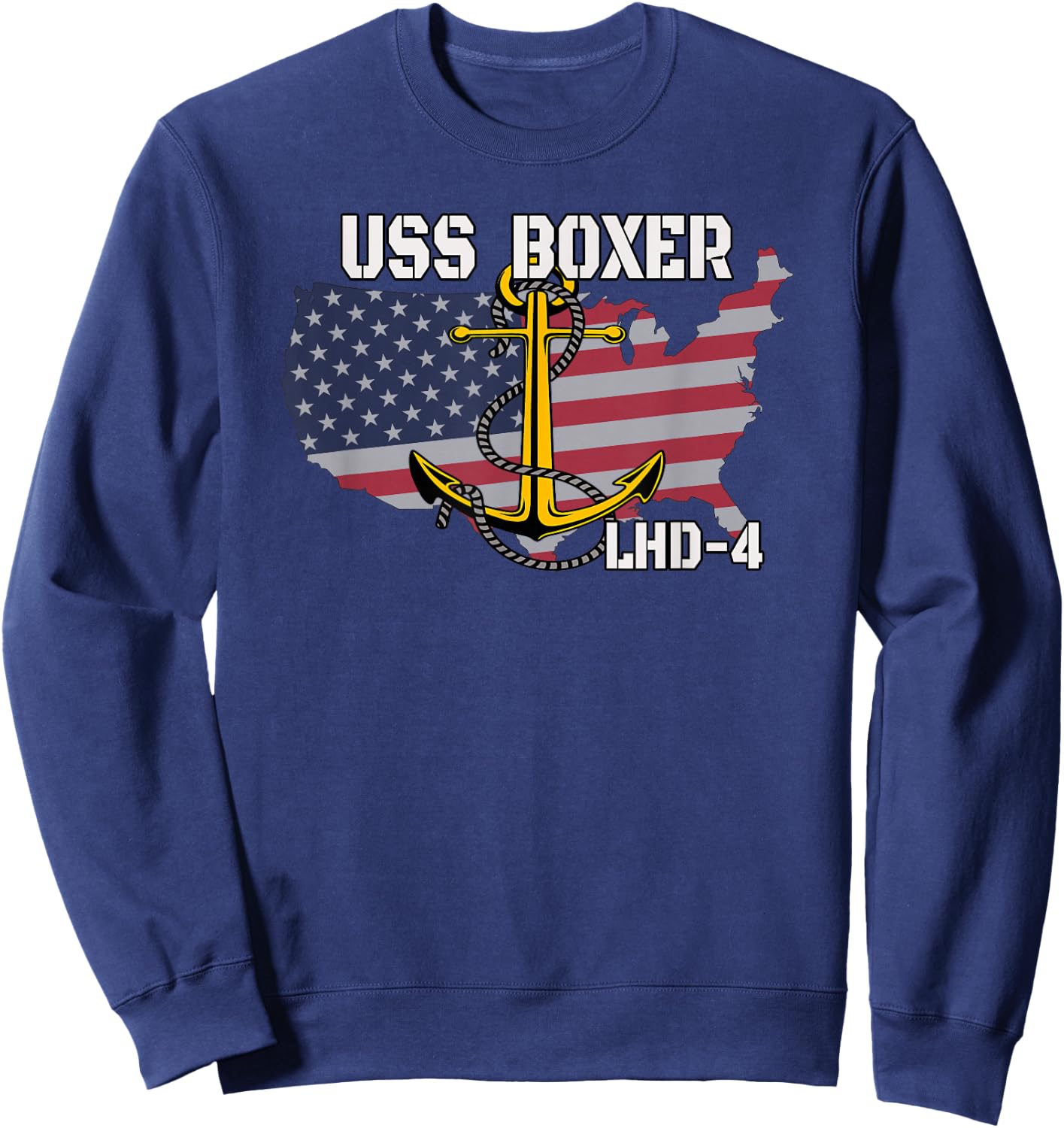 USS Boxer LHD-4 Landing Helicopter Dock Veterans Day Father Sweatshirt - Sweatshirt | Navy