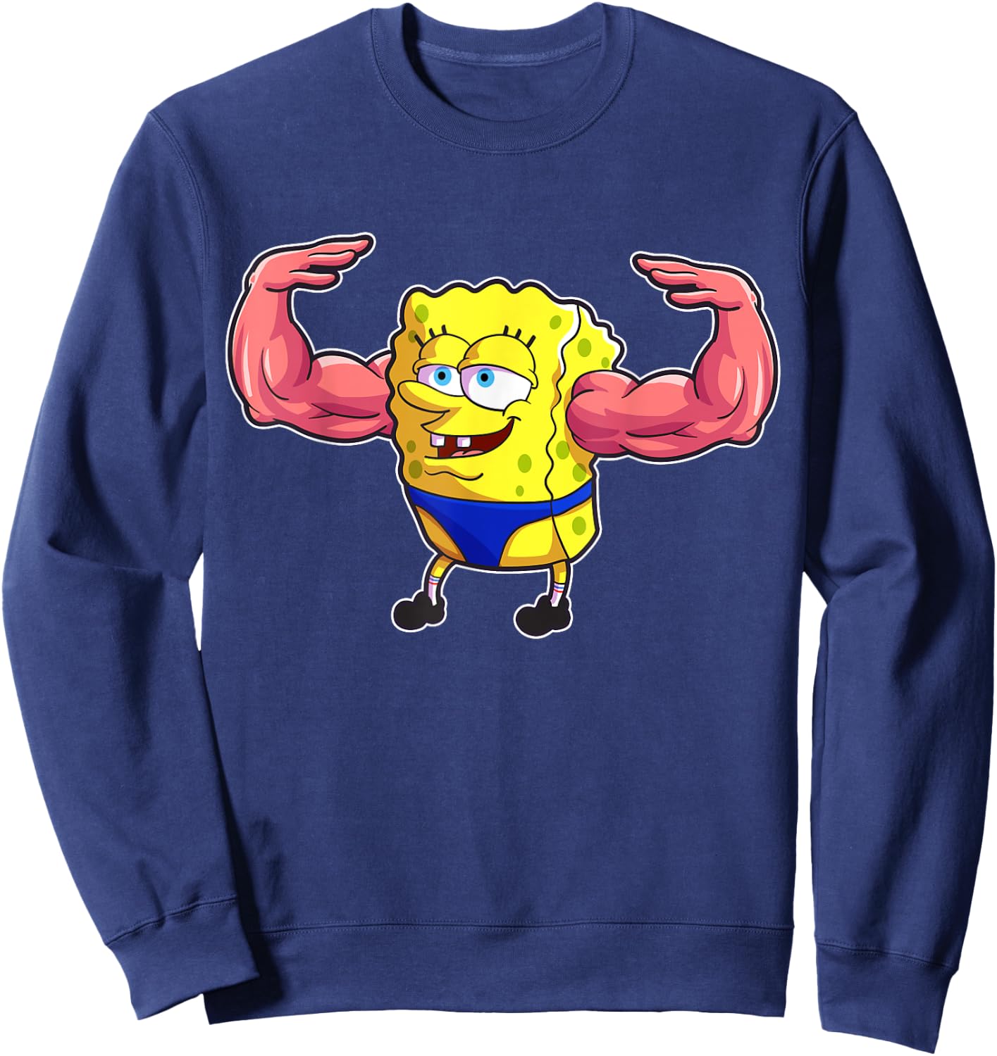 Mademark x SpongeBob SquarePants - SpongeBob MuscleBob SquarePants Sweatshirt - Sweatshirt | Navy