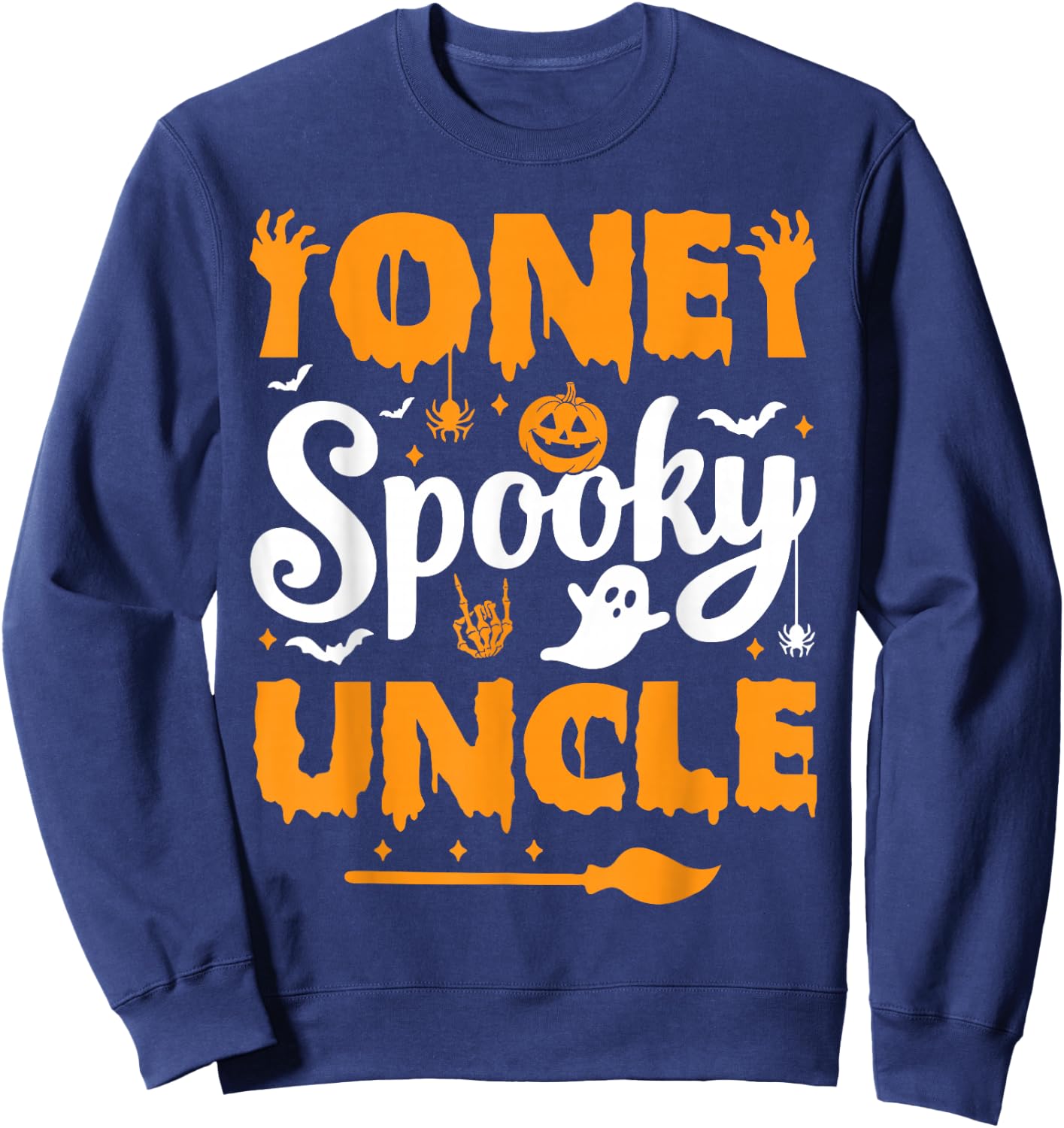 One Spooky Uncle Matching Family Halloween Costumes Sweatshirt - Sweatshirt | Navy