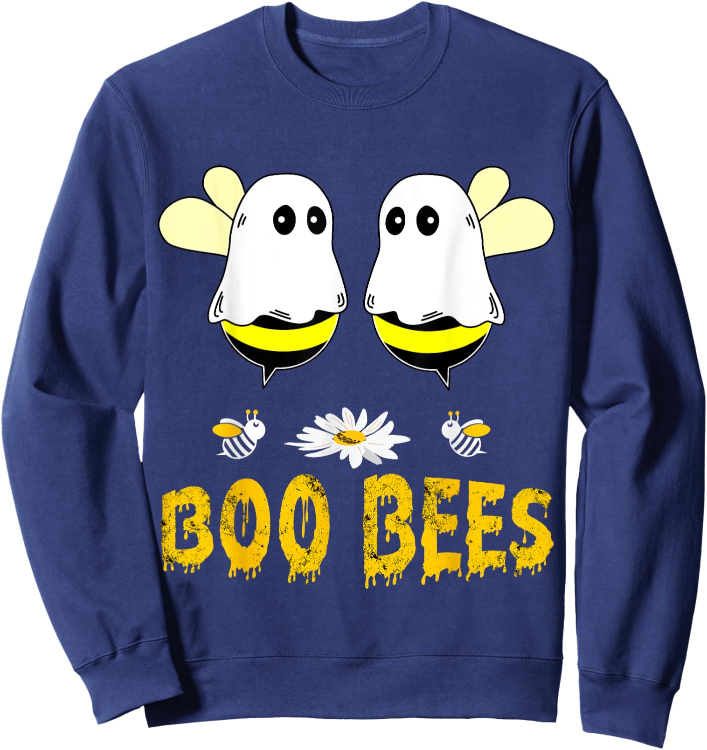 Boo Bees Couples Halloween Costume Funny Boobee Design Sweatshirt - Sweatshirt | Navy