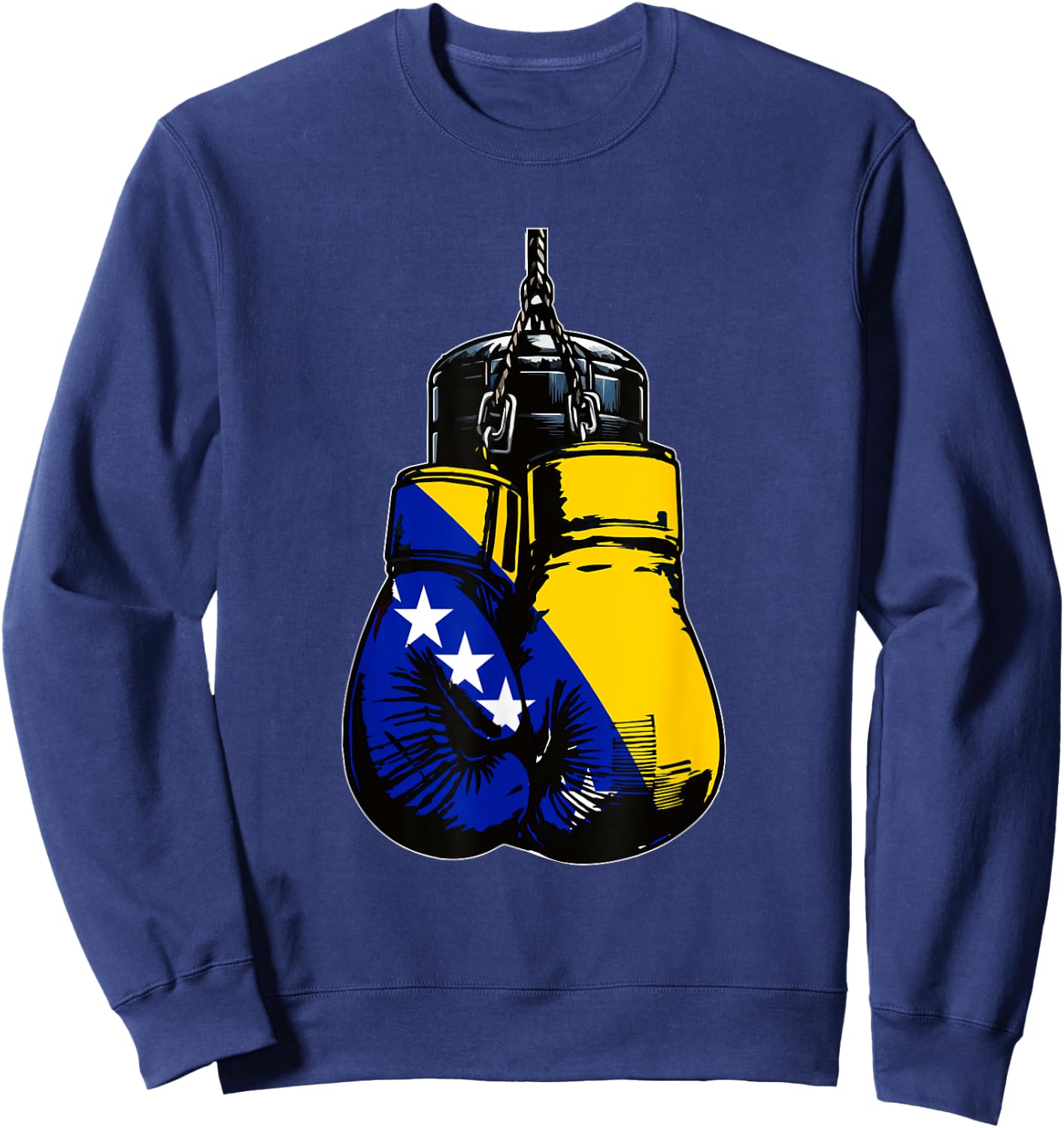 Proud Heritage Bosnia Herzegovina Boxing Gloves , black Sweatshirt - Sweatshirt | Navy
