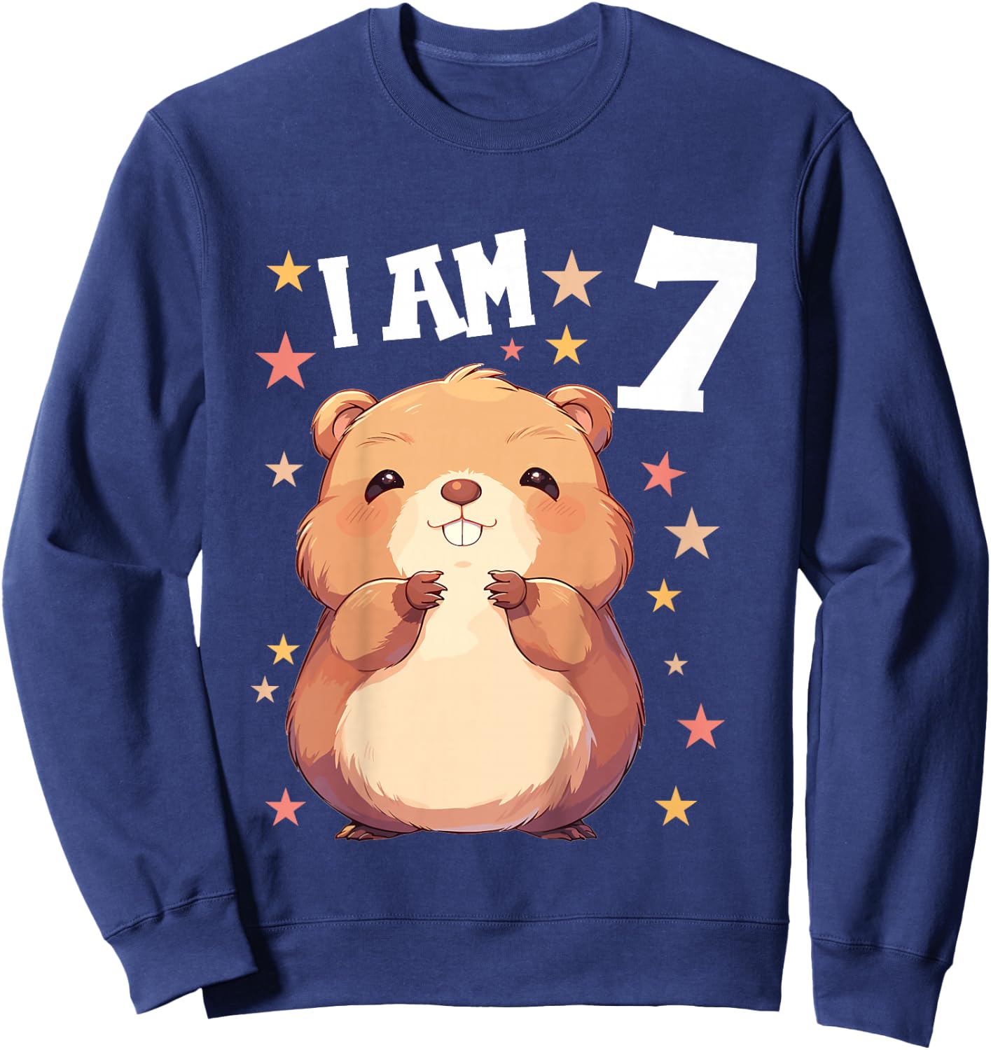 Kids 7 Years old 7 birthday Beavers Boy Girl Beaver Sweatshirt - Sweatshirt | Navy
