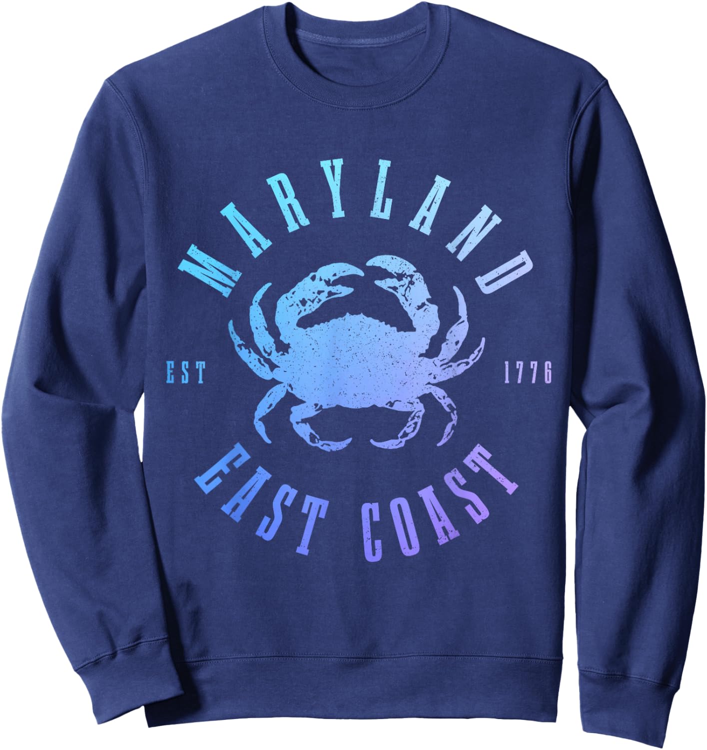 Maryland Blue Crab Crabbing East Coast Pride Vintage Sweatshirt - Sweatshirt | Navy