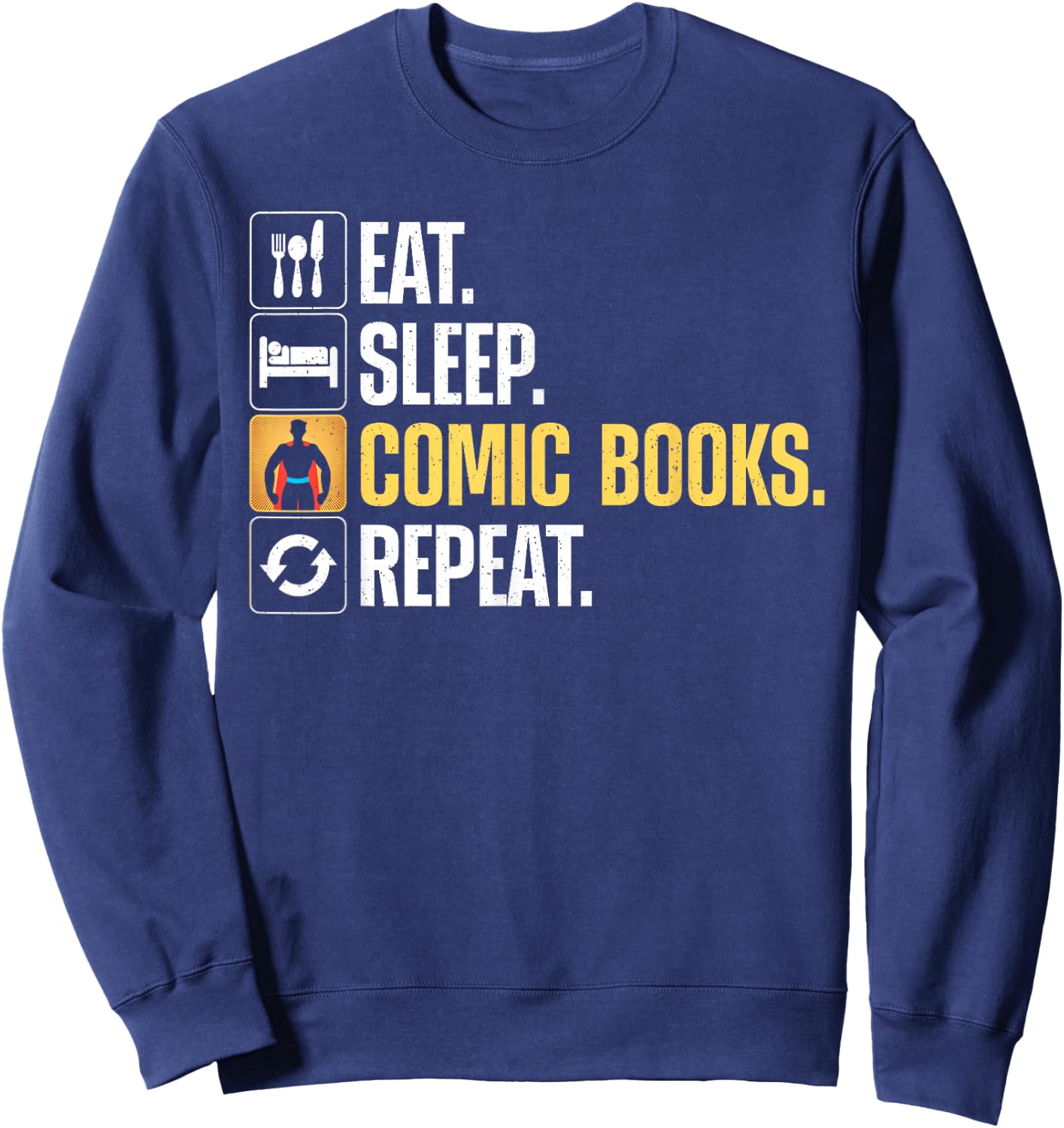 Cool Comic Books Art Women Comic Book Lover Comics Sweatshirt - Sweatshirt | Navy