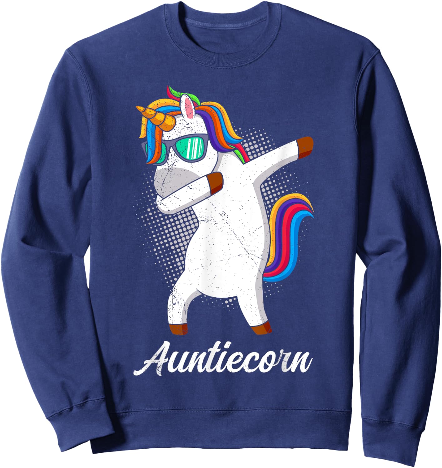 Auntiecorn Unicorn Lovers Aunties Mothersday Aunt Sweatshirt - Sweatshirt | Navy