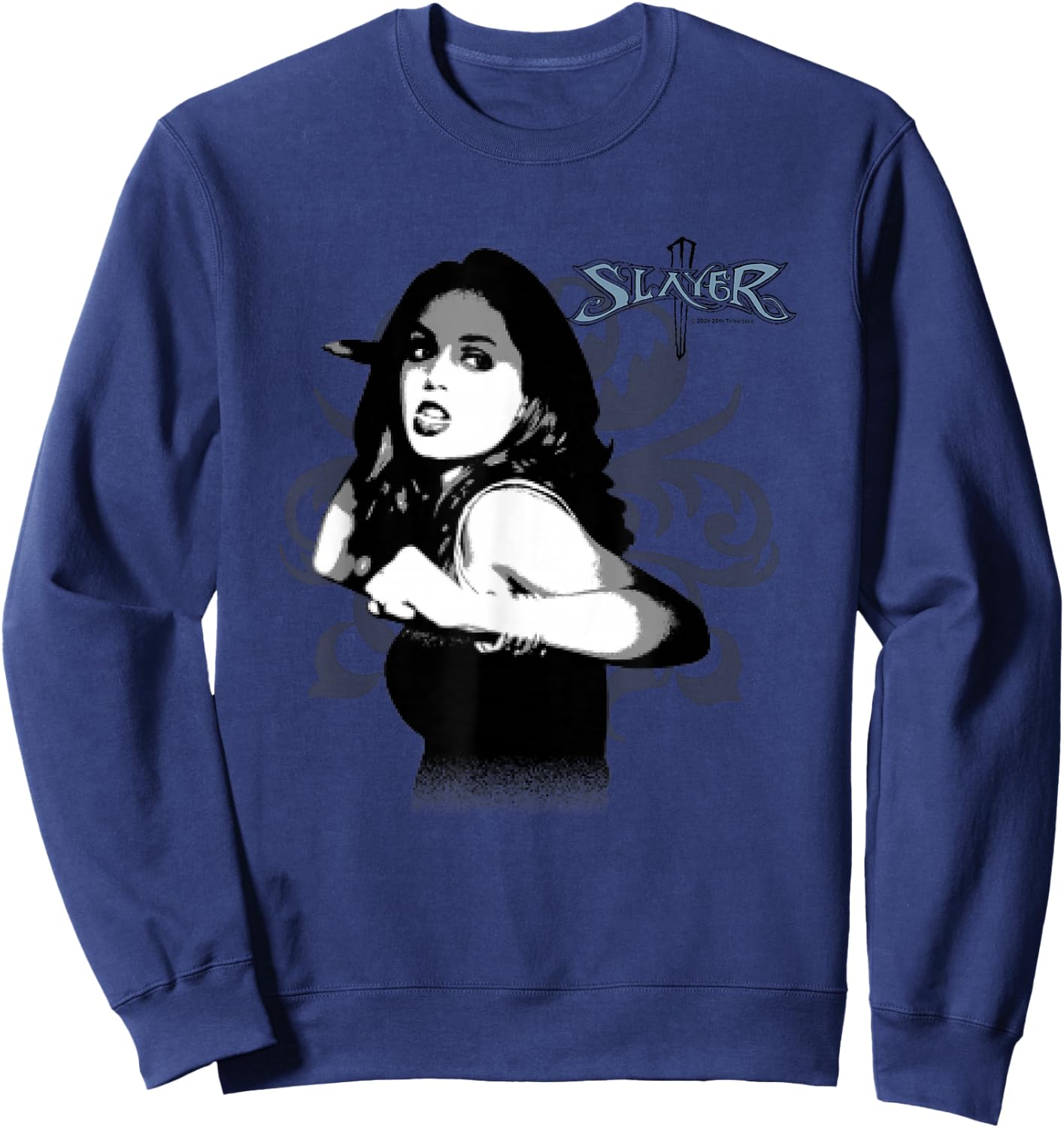 Buffy The Vampire Slayer Faith New Slayer Portrait , Blue, S Sweatshirt - Sweatshirt | Navy