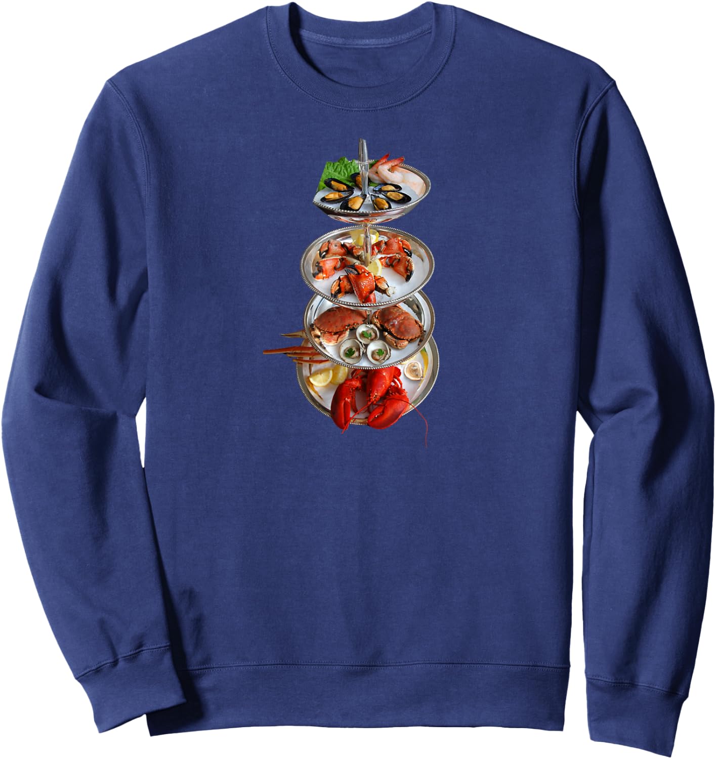 Seafood Tower, Lobster, Crab, Seaside Sweatshirt - Sweatshirt | Navy