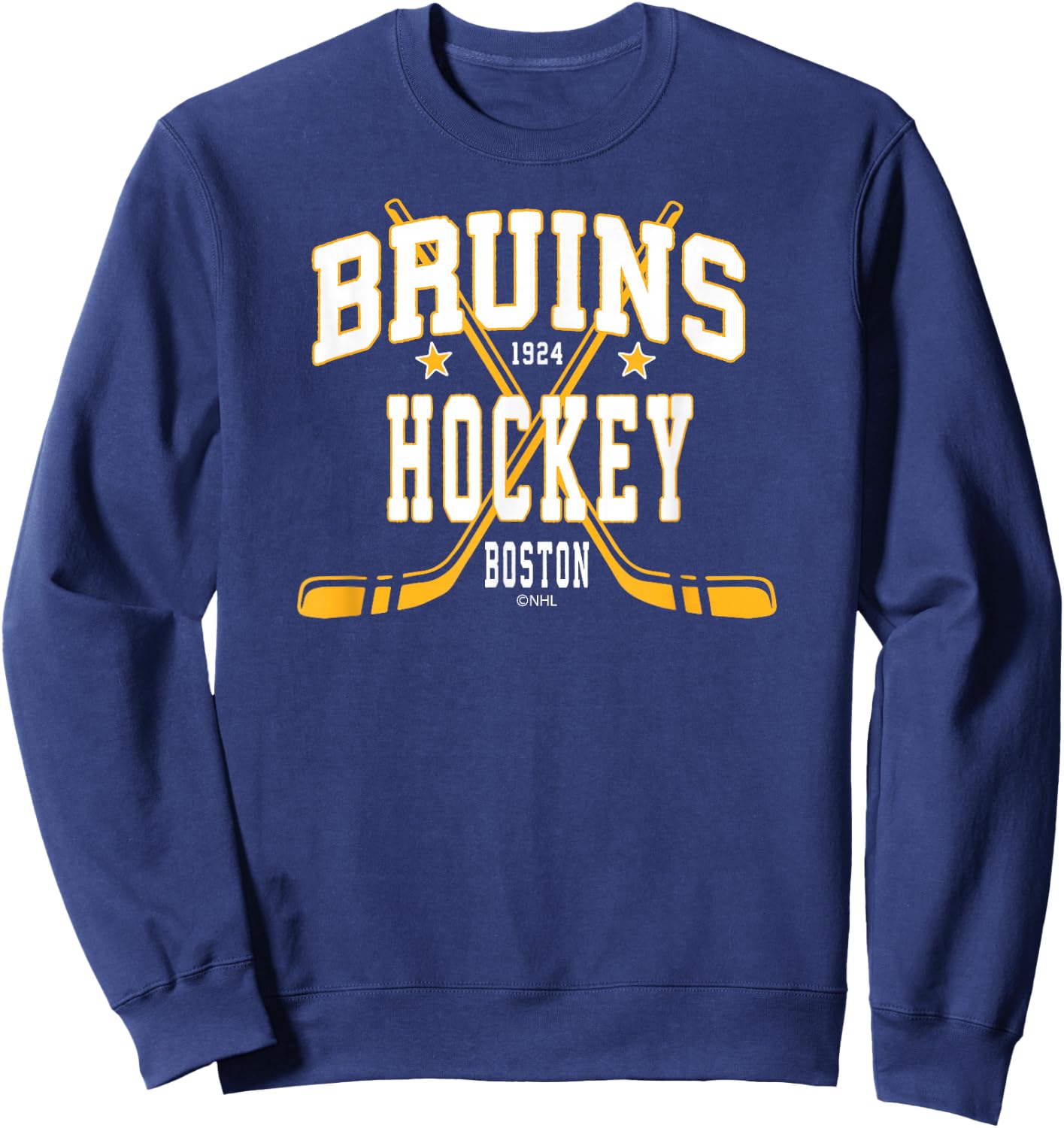 Boston Bruins Stars Black Officially Licensed Sweatshirt - Sweatshirt | Navy