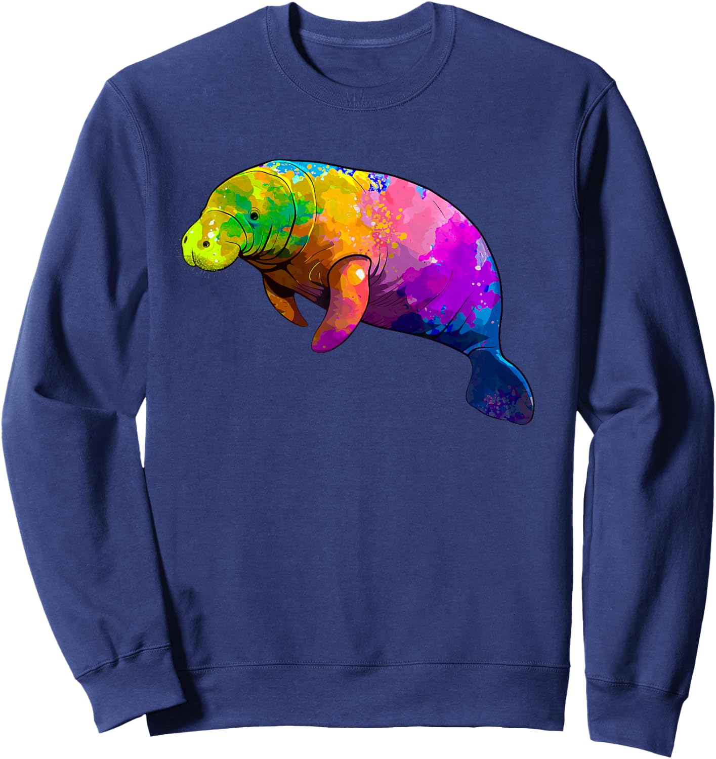 Cute Manatee Art Women Kids Sea Cow Lover Manatee Sweatshirt - Sweatshirt | Navy