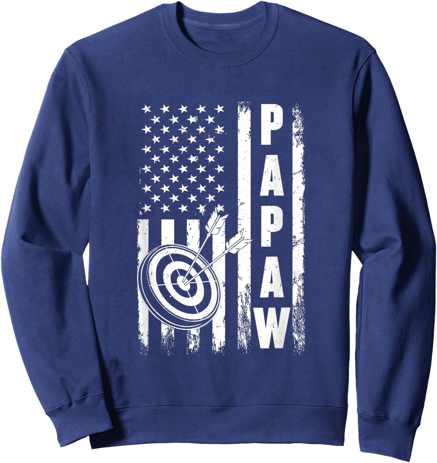 Archery Papaw American Flag Vintage Christmas Xmas Sweatshirt - Sweatshirt | Navy