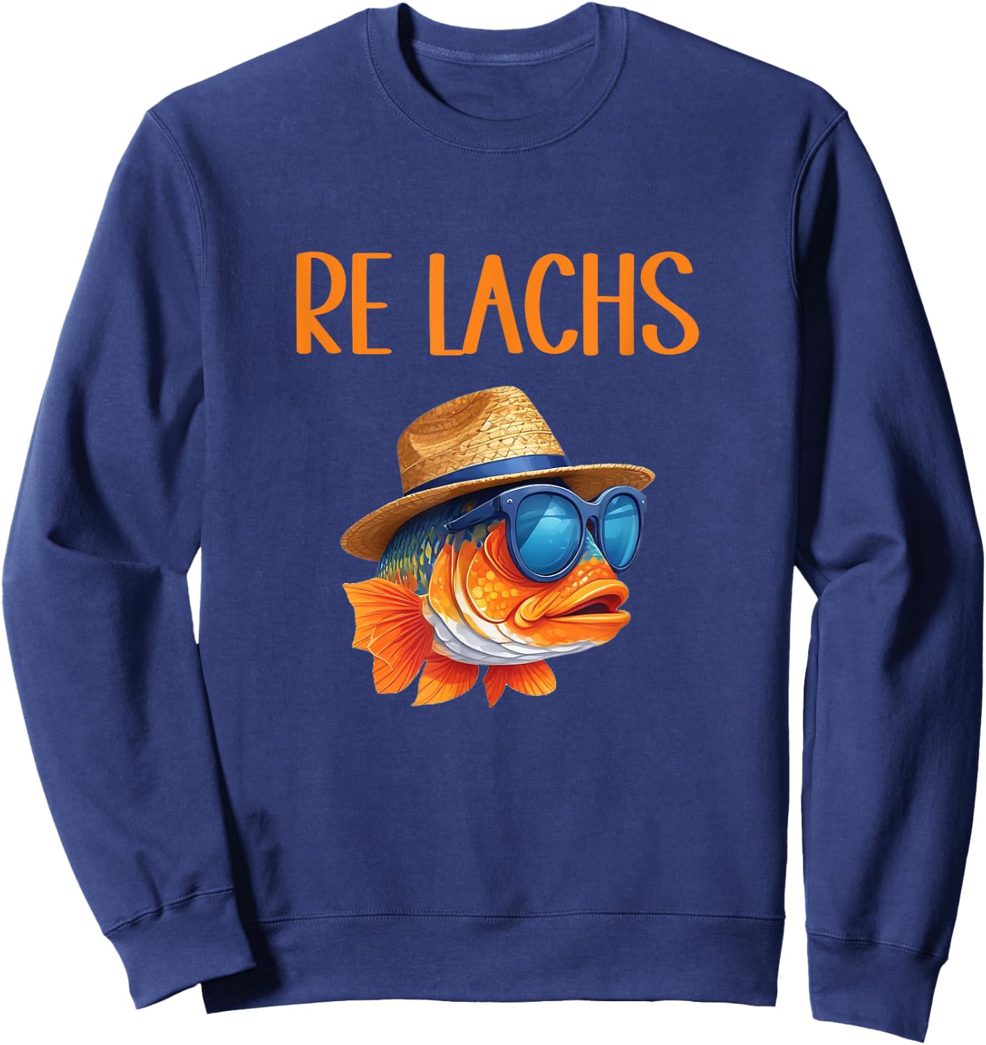 Re Salmon Funny Fisherman Saying for Hobby Fishermen and Angler , black Sweatshirt - Sweatshirt | Navy
