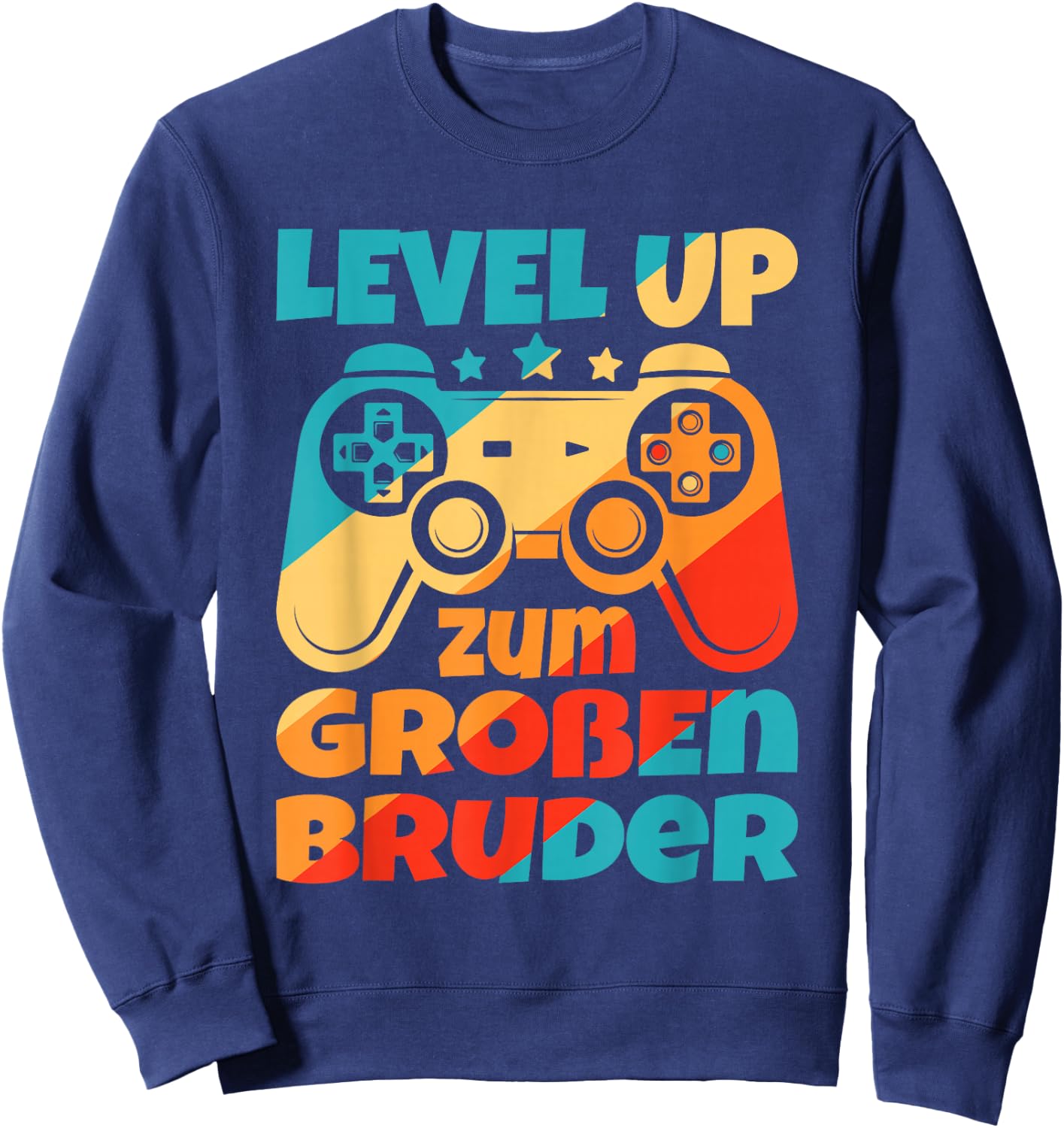 Level Up zum Großen Bruder Geburt Schwanger Lustiges Gamer Sweatshirt - Sweatshirt | Navy