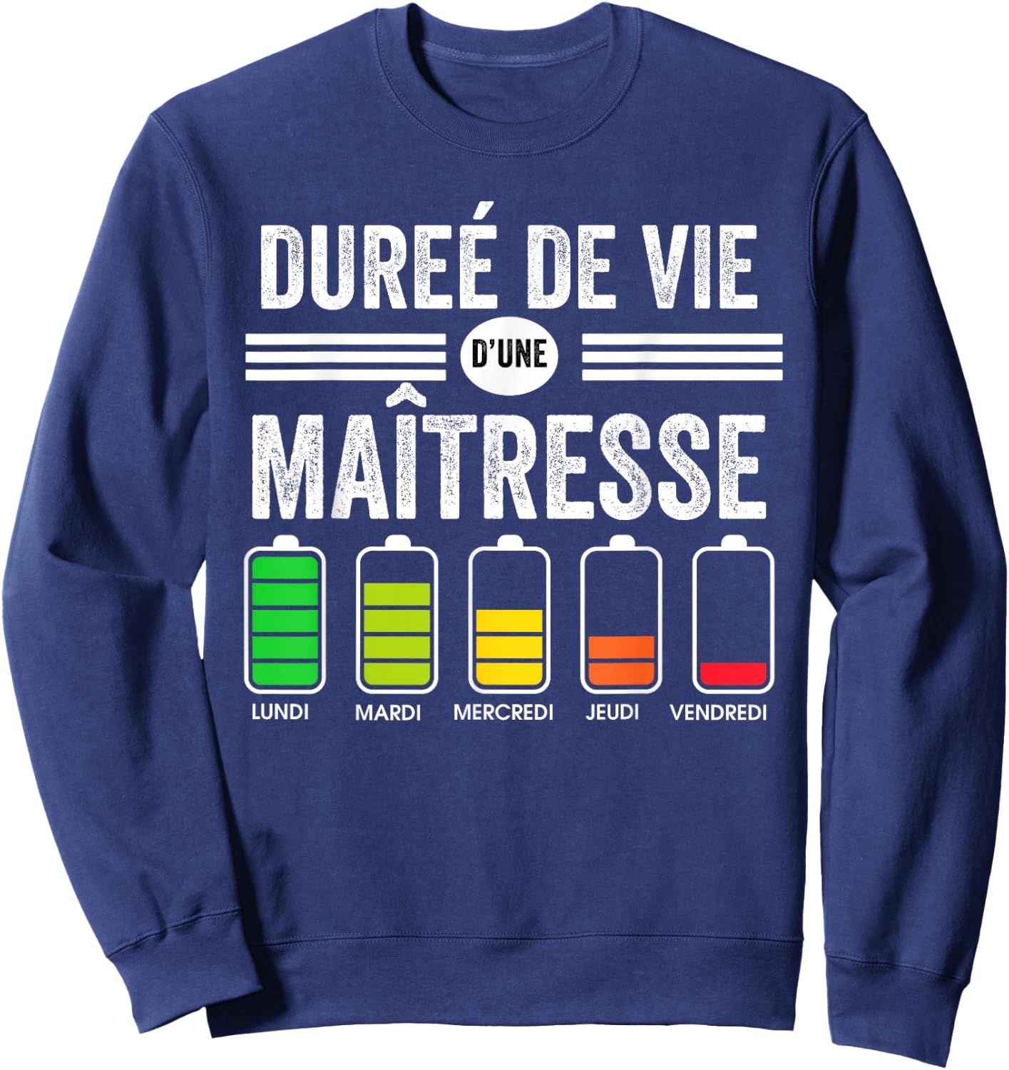 School Mistress Funny Life Of A Mistress , Black, S Sweatshirt - Sweatshirt | Navy