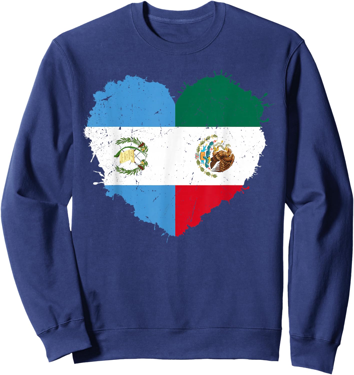 Half Mexican Half Guatemalan Hispanic Heritage Month Latino Sweatshirt - Sweatshirt | Navy