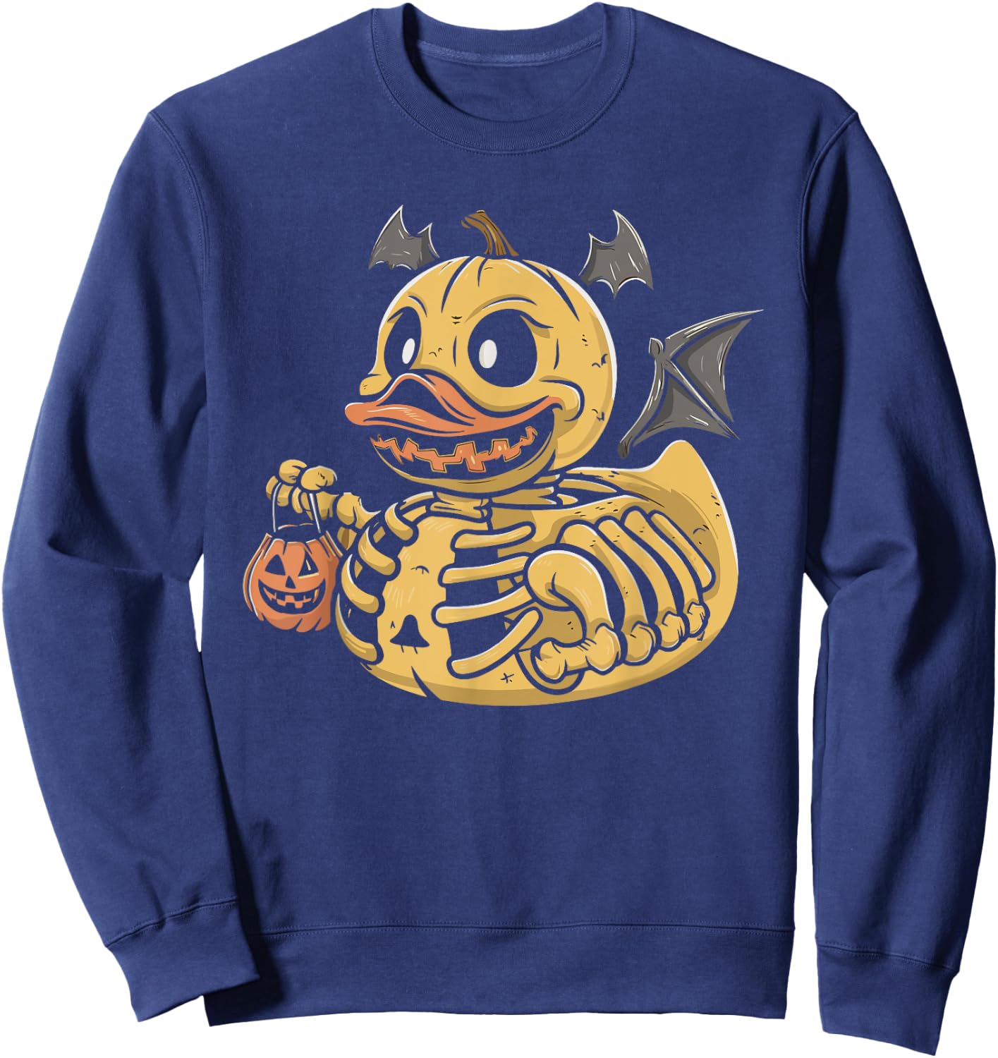 Rubber Duck Skeleton Rubber Duckie Costume Party Sweatshirt - Sweatshirt | Navy