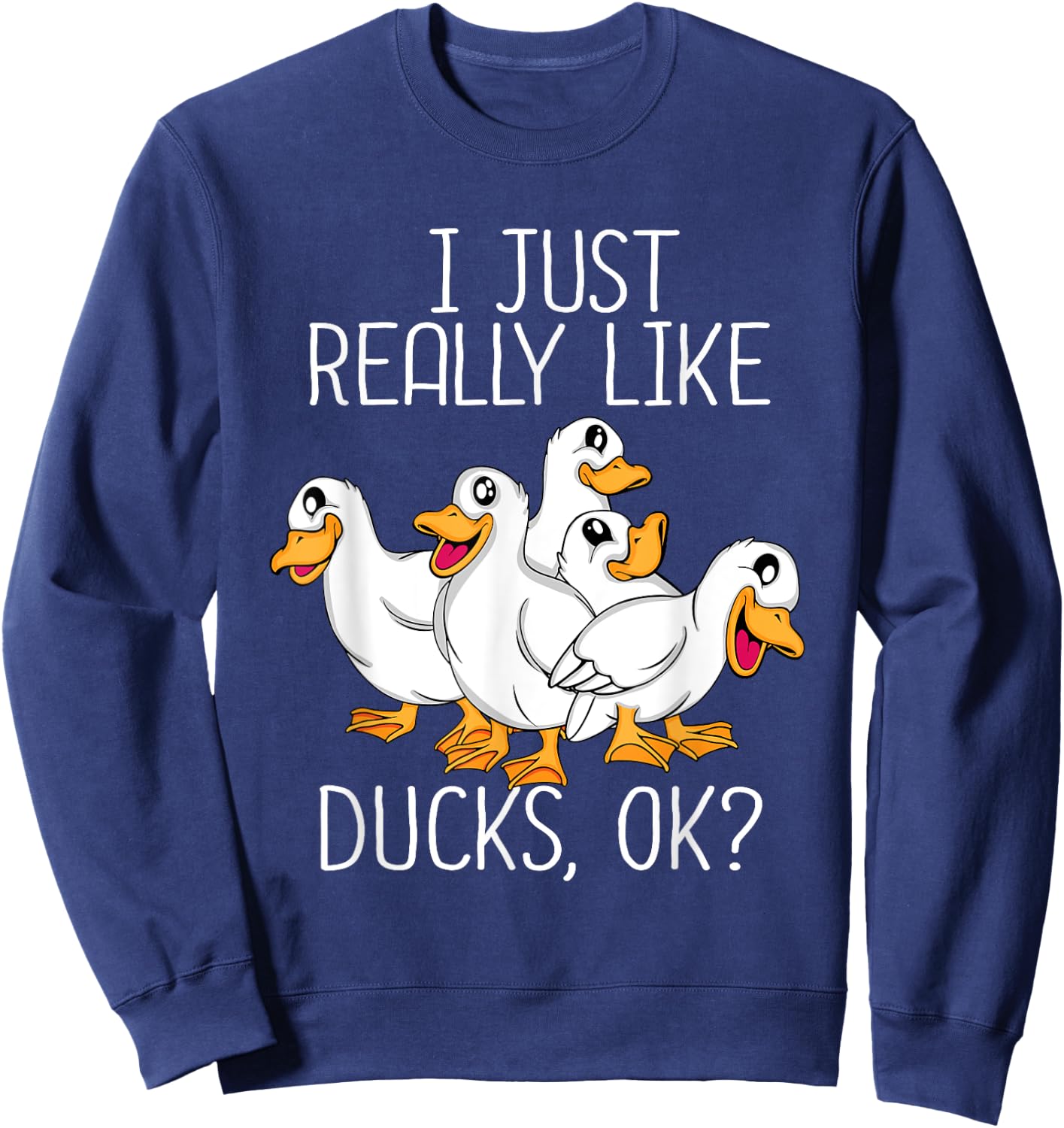 Duck Lover Women Peking Ducks Kids Duck Sweatshirt - Sweatshirt | Navy