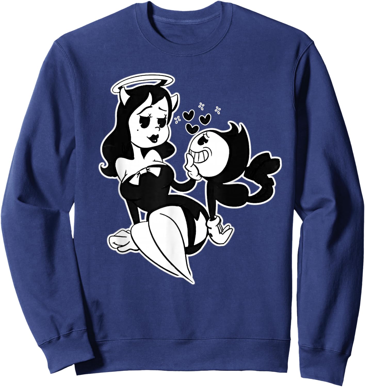 Alice Angel Gothic Angel x Bendy Demon Vintage Cartoon Sweatshirt - Sweatshirt | Navy