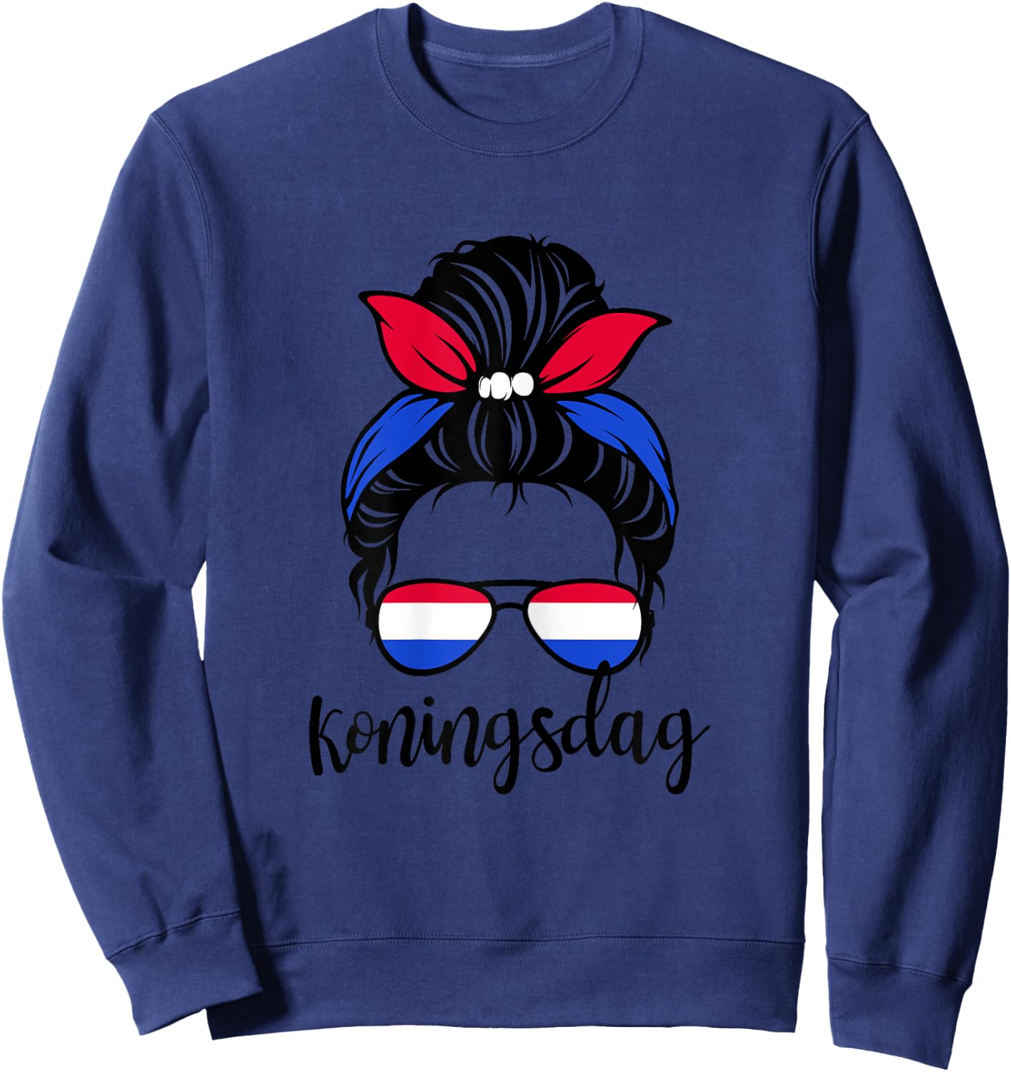 Koningsdag Niederlande Cute Girl Mom Kings Day Amsterdam Sweatshirt - Sweatshirt | Navy