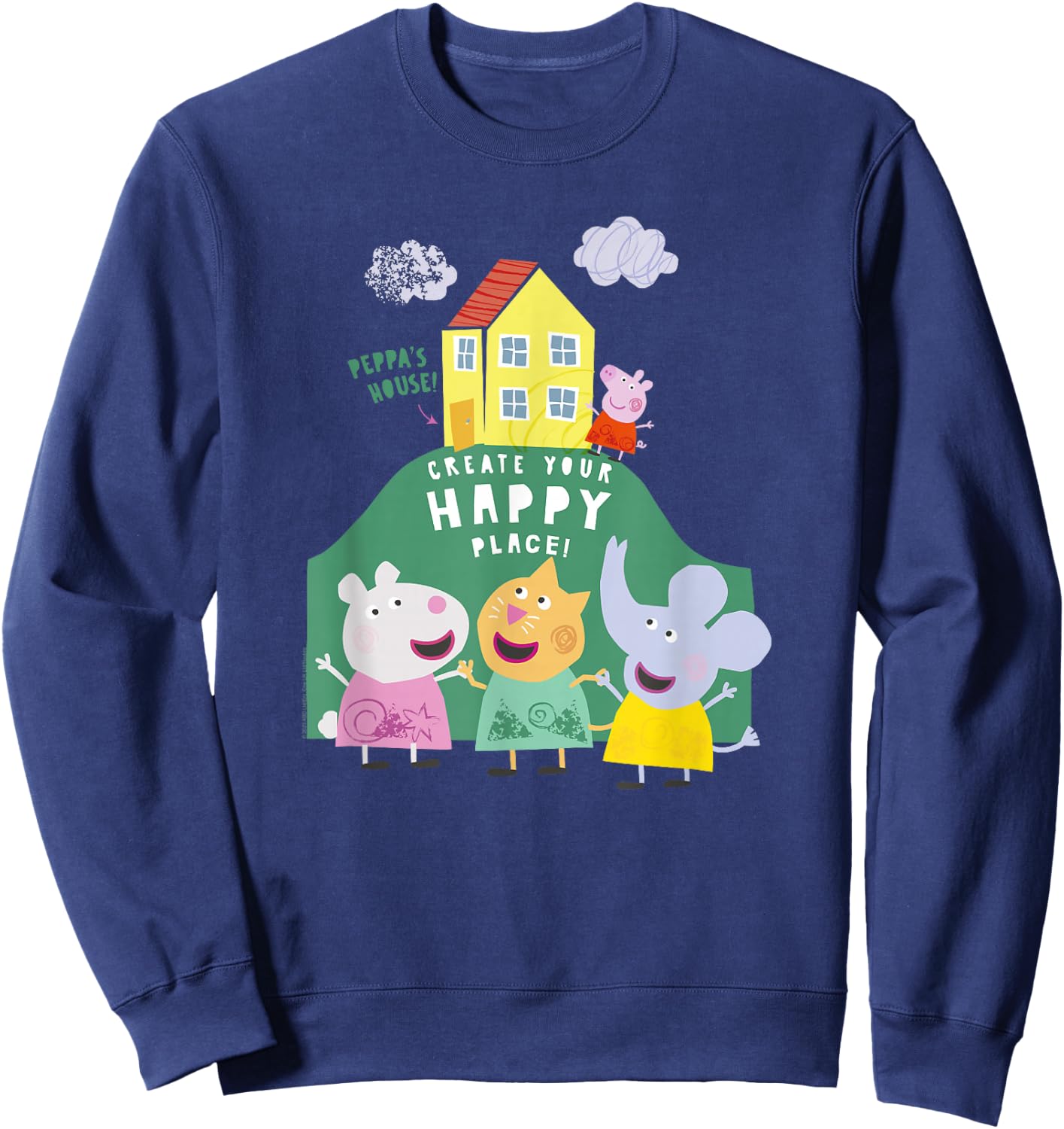 Peppa Pig Peppa's House Create Your Happy Place Group Shot Sweatshirt - Sweatshirt | Navy