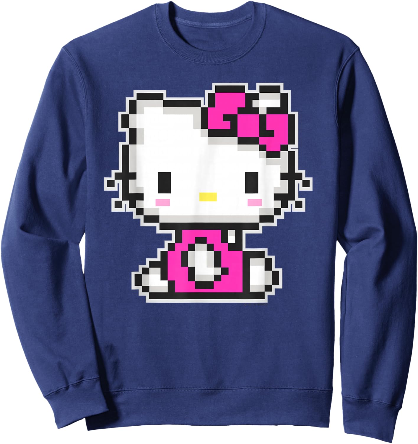 Hello Kitty Official Pixel Shirt Sweatshirt - Sweatshirt | Navy