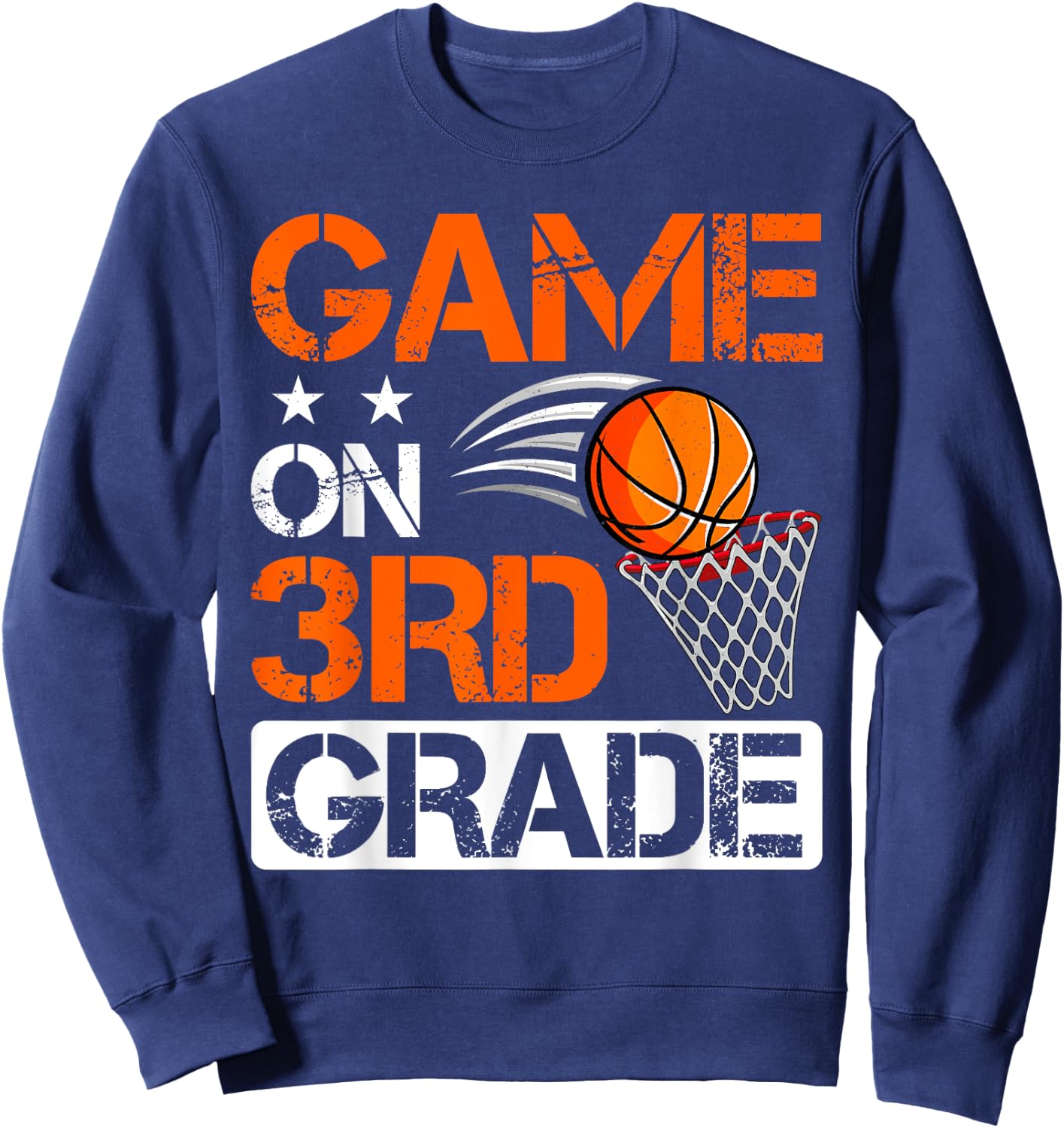 Third Grade Game on Basketball Back To School 3rd Grade Sweatshirt - Sweatshirt | Navy