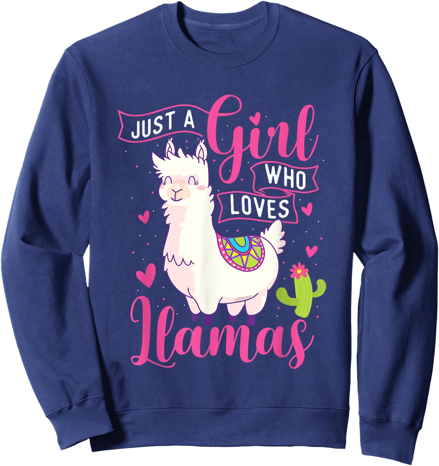 Just A Girl Who Loves Llamas - Zookeeper Nature Animal Lover Sweatshirt - Sweatshirt | Navy