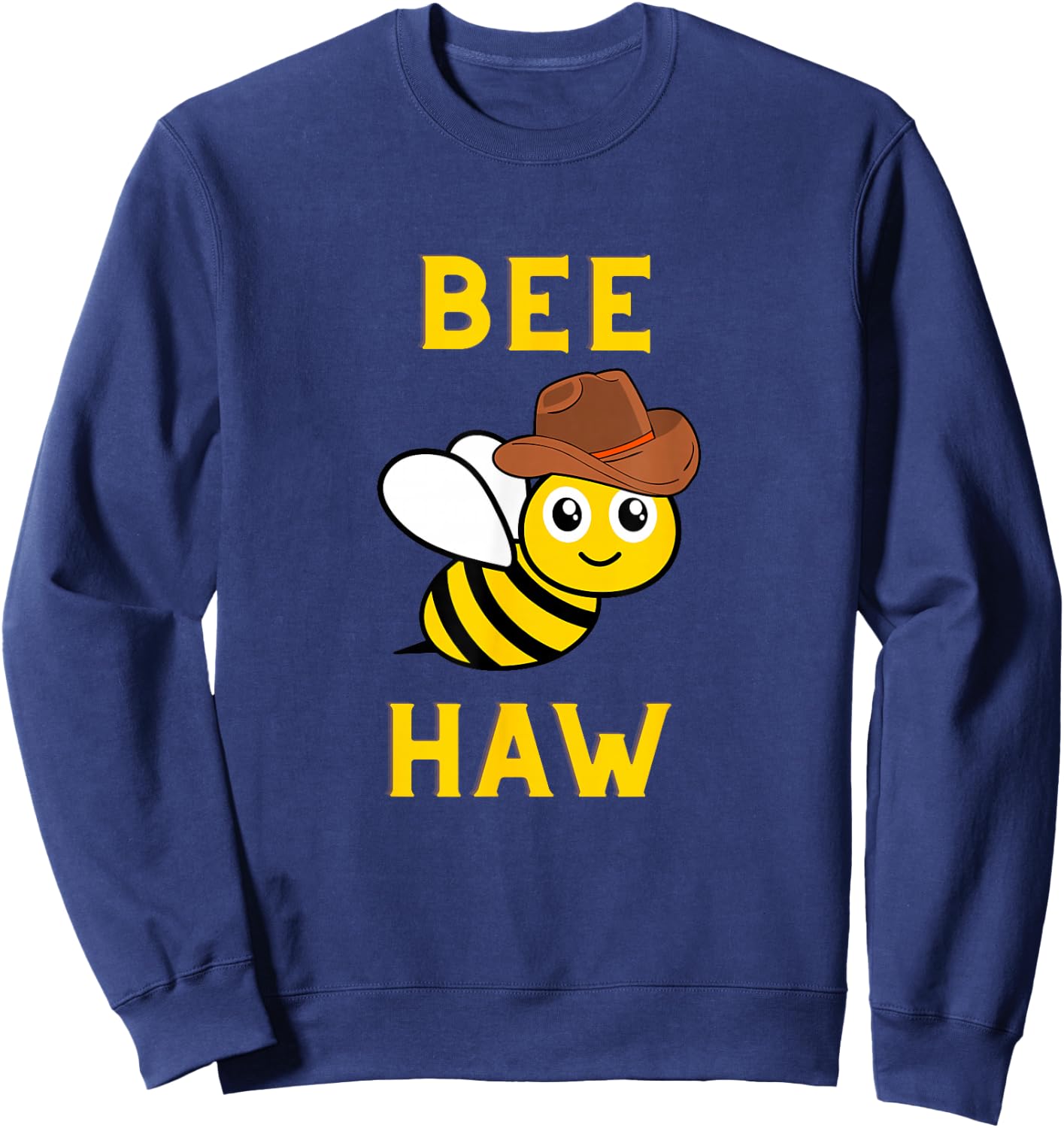 Bee-Haw | Cute Cowboy Environmentalist Sweatshirt - Sweatshirt | Navy