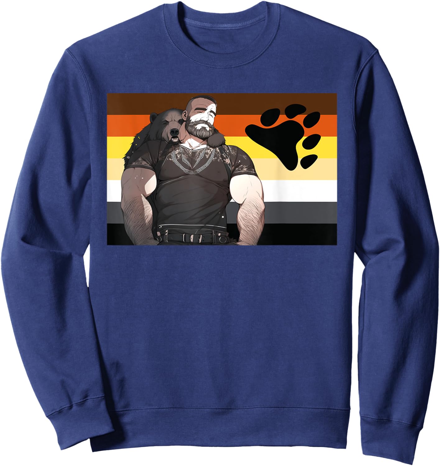 Daddy & Cubs Hairy Bear Pride Flagge, Gay Bear Pride Sweatshirt - Sweatshirt | Navy