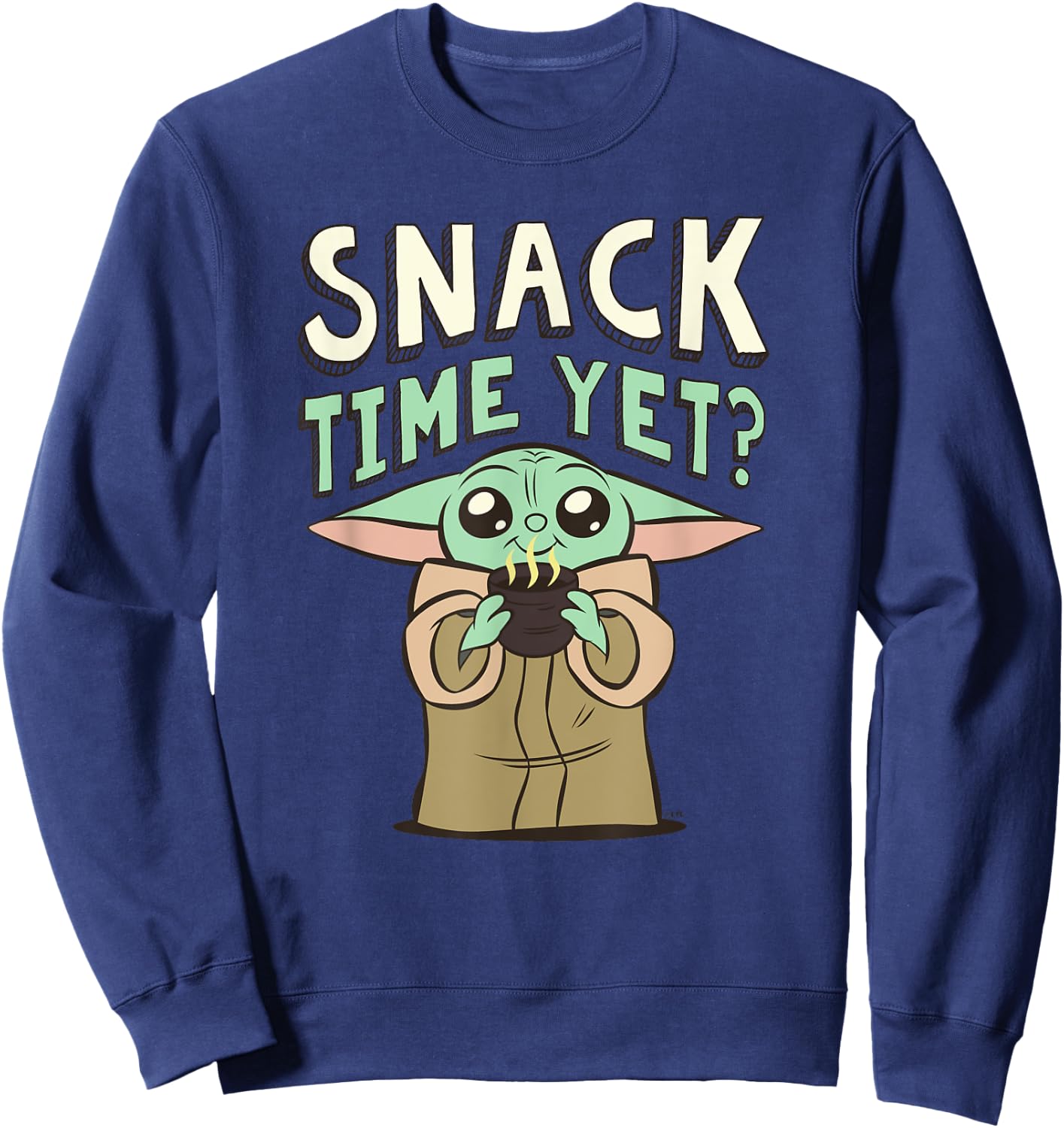 Star Wars The Mandalorian Grogu Snack Time Yet? Sweatshirt - Sweatshirt | Navy