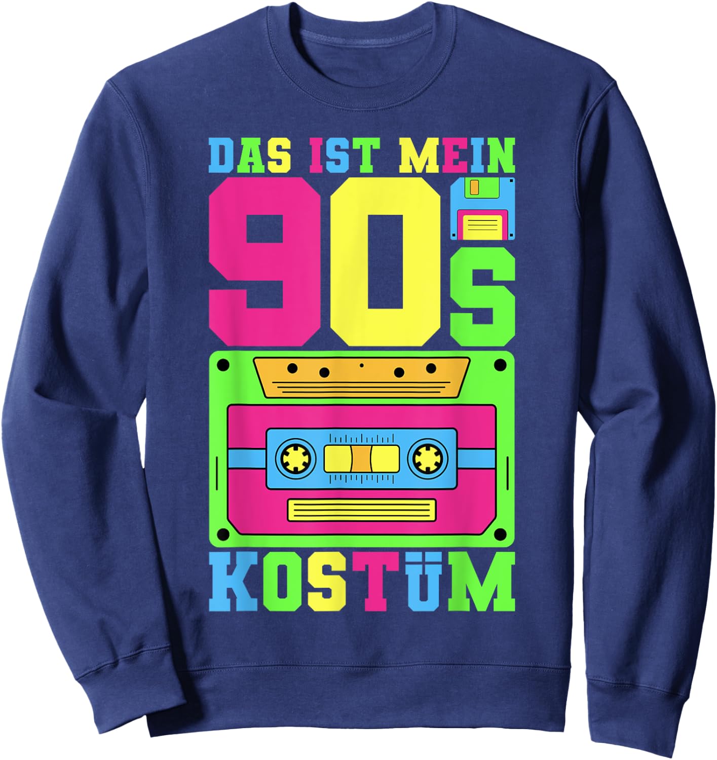 90er Jahre Kostüm 90er Jahre Outfit 90 er Motto Party 90er Sweatshirt - Sweatshirt | Navy