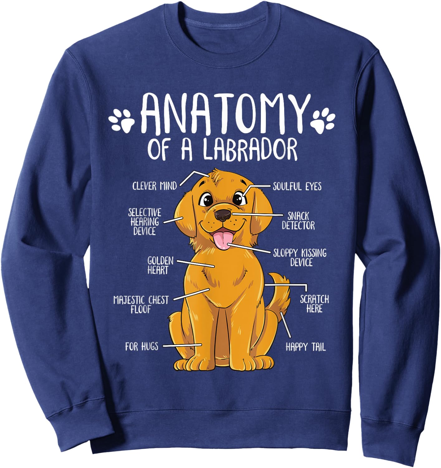 Funny Anatomy Labrador Retriever Lab Dog Lover Owner Women Kids Sweatshirt - Sweatshirt | Navy