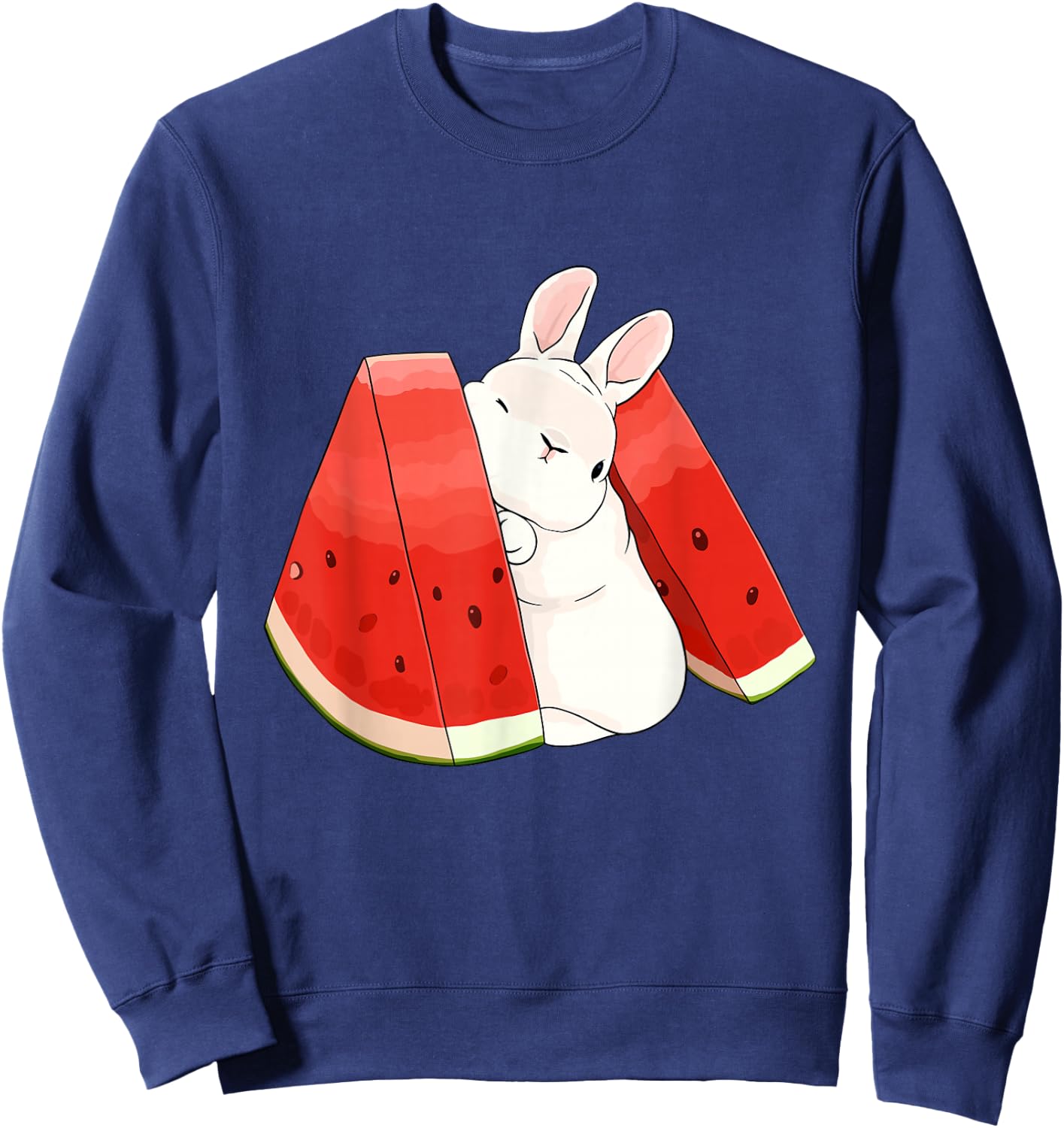 Cute Little Bunny Between Watermelon Sweatshirt - Sweatshirt | Navy