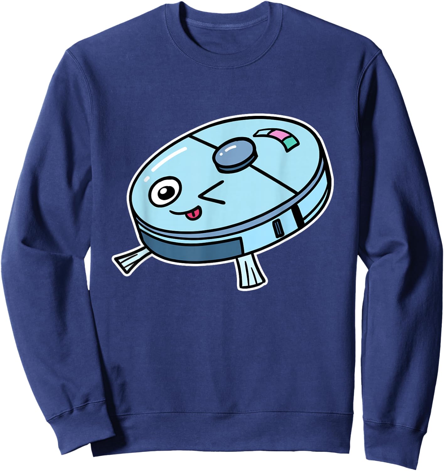 Cute Robot Vacuum Cleaner Robot Vacuum Cleaner Robot Children's , black Sweatshirt - Sweatshirt | Navy