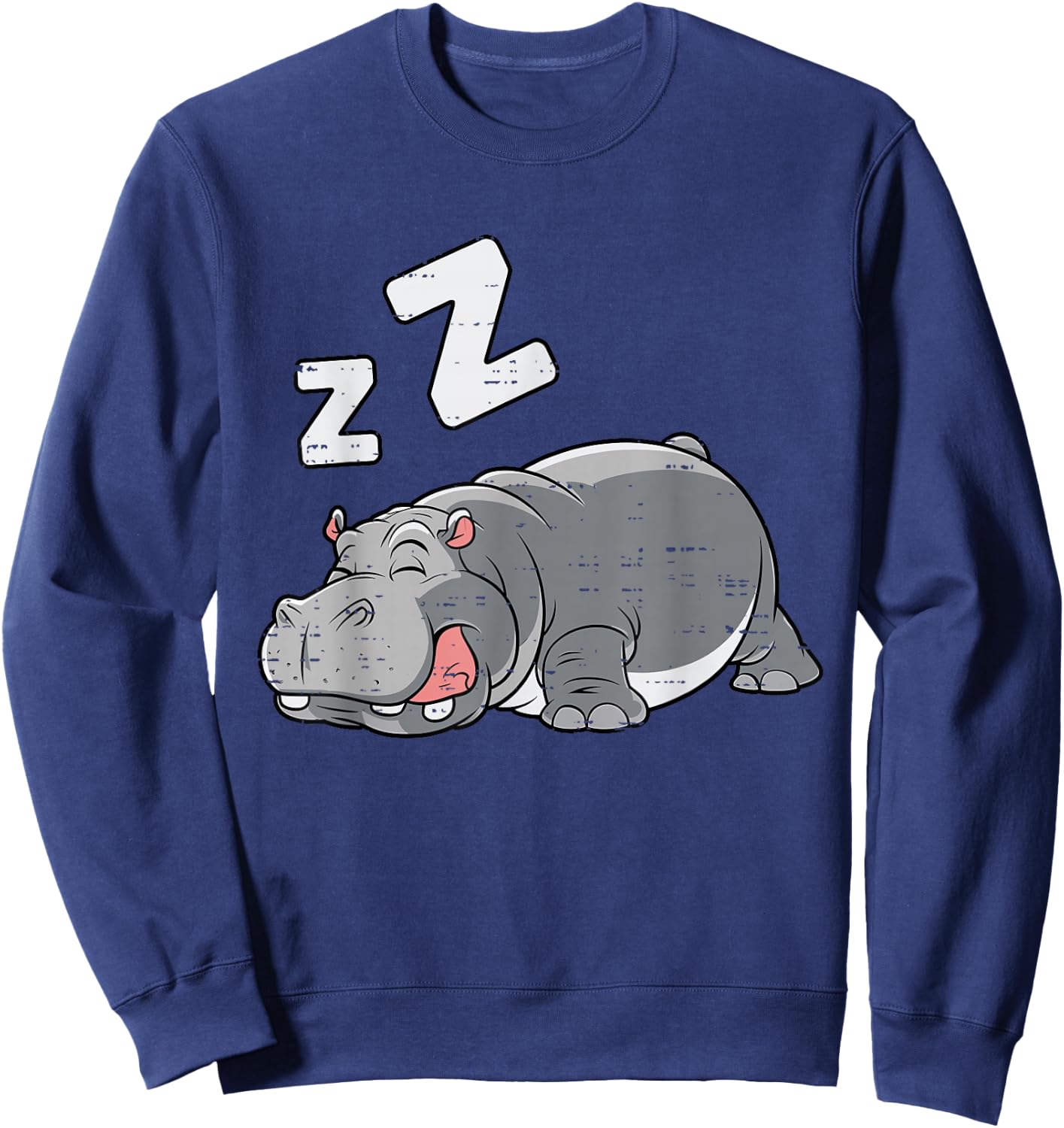 Tired Hippo Funny Hippo Lovers Sweatshirt - Sweatshirt | Navy