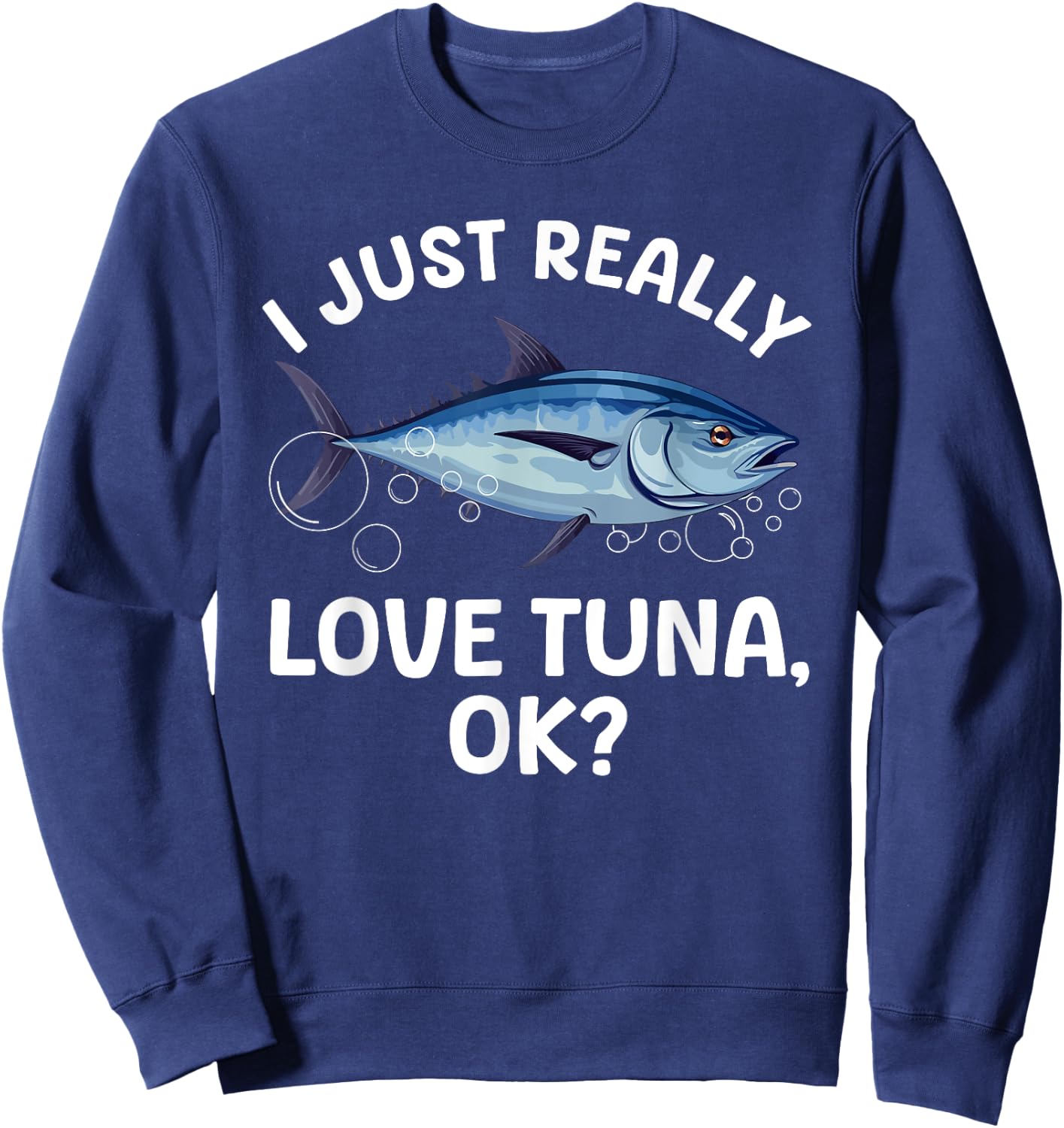 Cool Tuna Fishing Art Women Deep Sea Tuna Fishing Sweatshirt - Sweatshirt | Navy