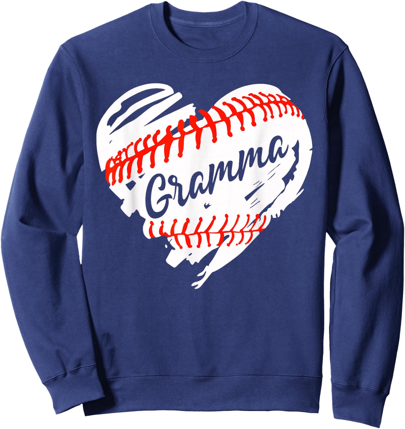 Baseball Heart Baseball Gramma Women Softball Mom Short Sweatshirt - Sweatshirt | Navy