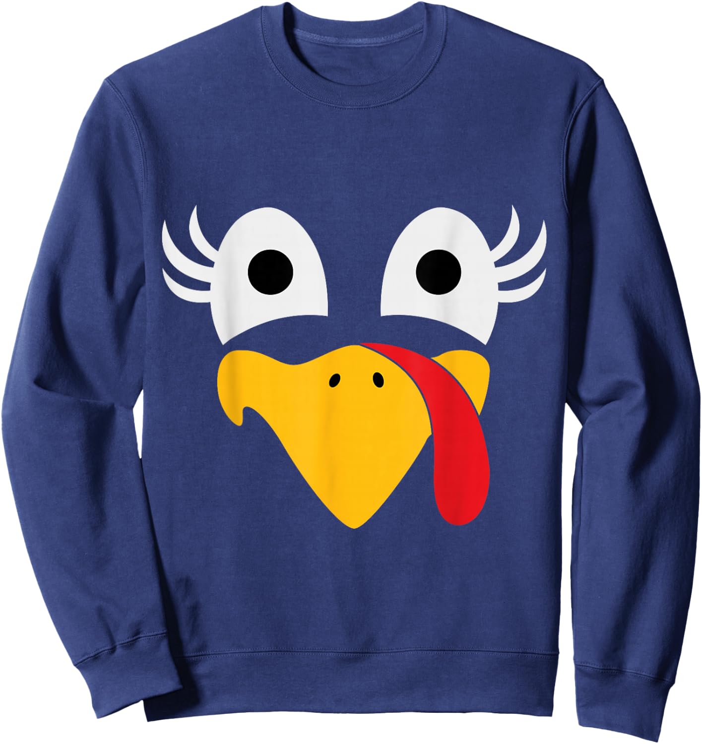 Thanksgiving Turkey Face Matching Family Costume Cute Kids Sweatshirt - Sweatshirt | Navy