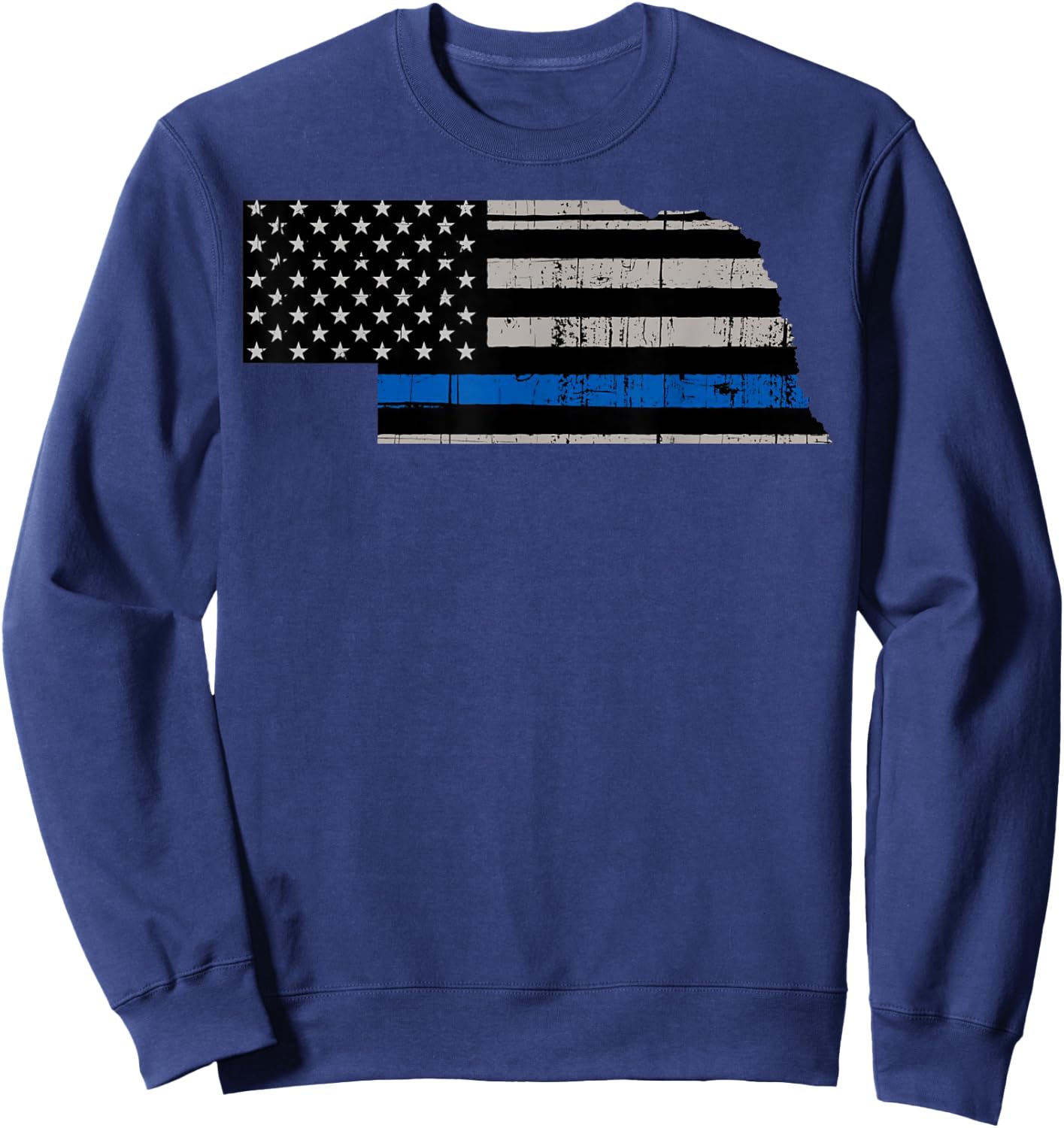 Support Law Enforcement Nebraska Police Officer Blue Sweatshirt - Sweatshirt | Navy