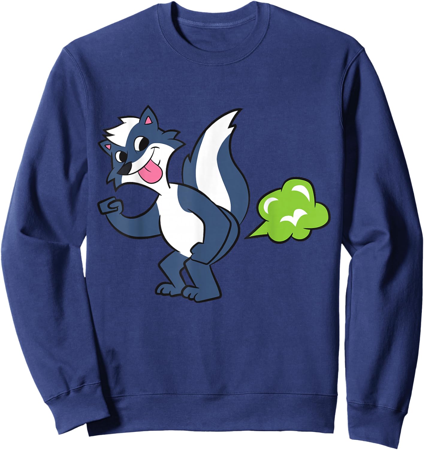 Skunk Farting Fart Squirrel Cute Skunk Sweatshirt - Sweatshirt | Navy