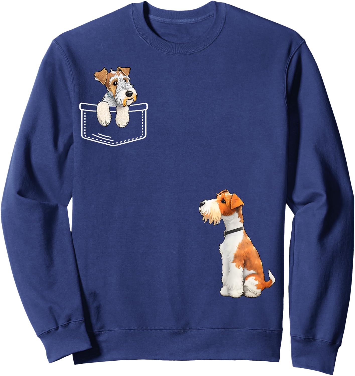 Wire Haired Fox Terrier In Your Pocket - Men, Women, Kids Sweatshirt - Sweatshirt | Navy