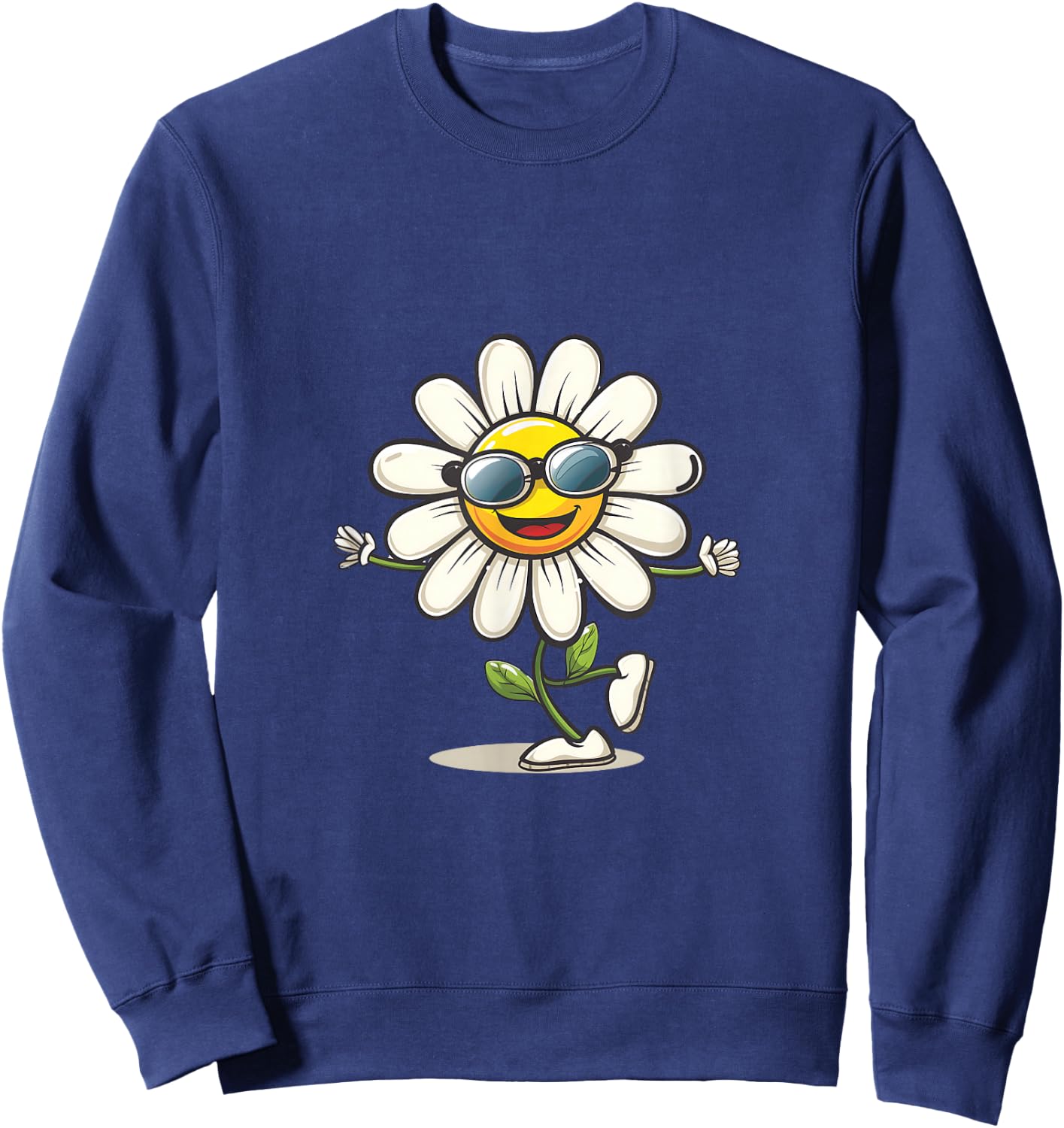 Lustige tanzende Gänseblümchen Maiblume mit Sonnenbrille Sweatshirt - Sweatshirt | Navy