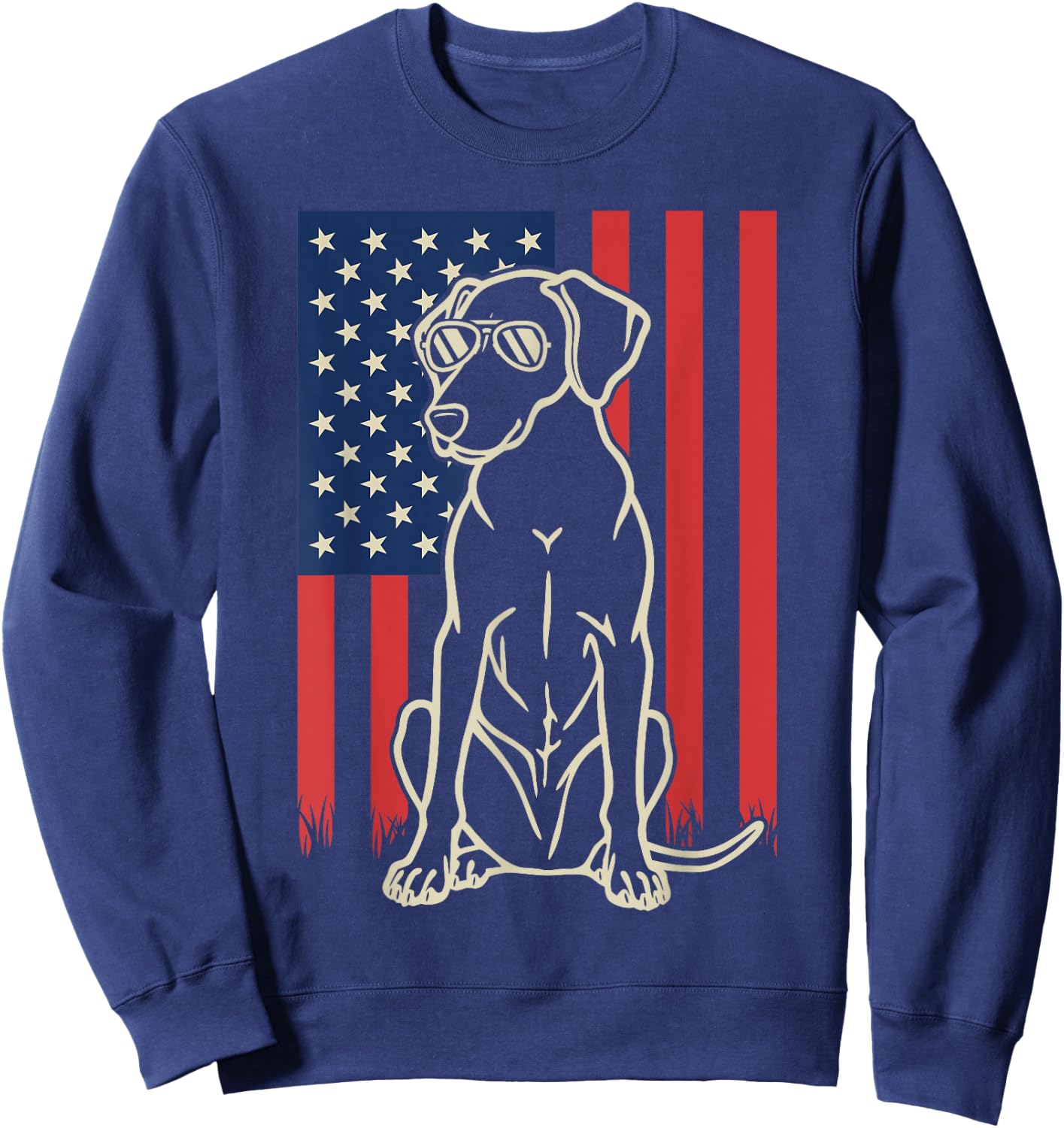 Catahoula Leopard Dog Lover 4th of July Sweatshirt - Sweatshirt | Navy