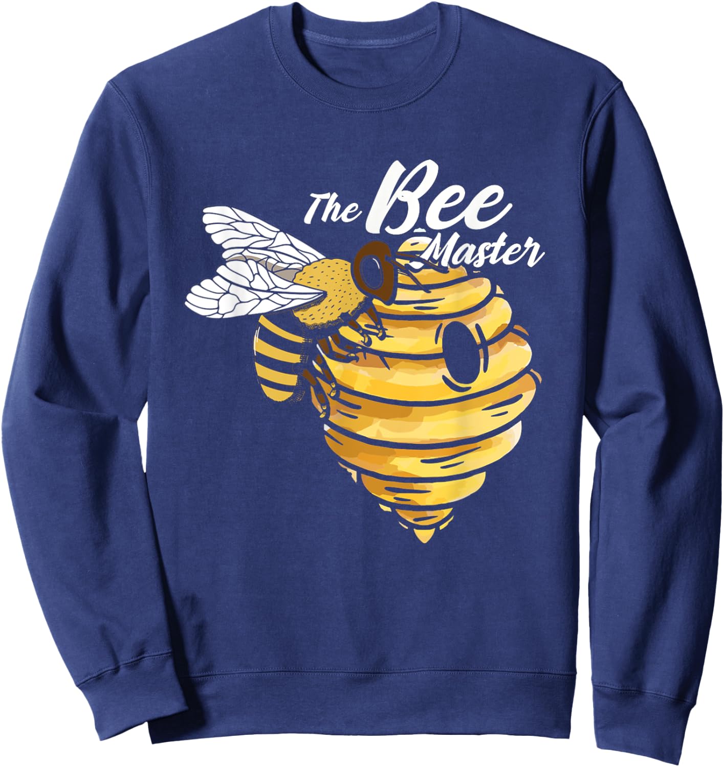 The Bee Master | Honey Bee Hive Honeycomb | Beekeeper Sweatshirt - Sweatshirt | Navy