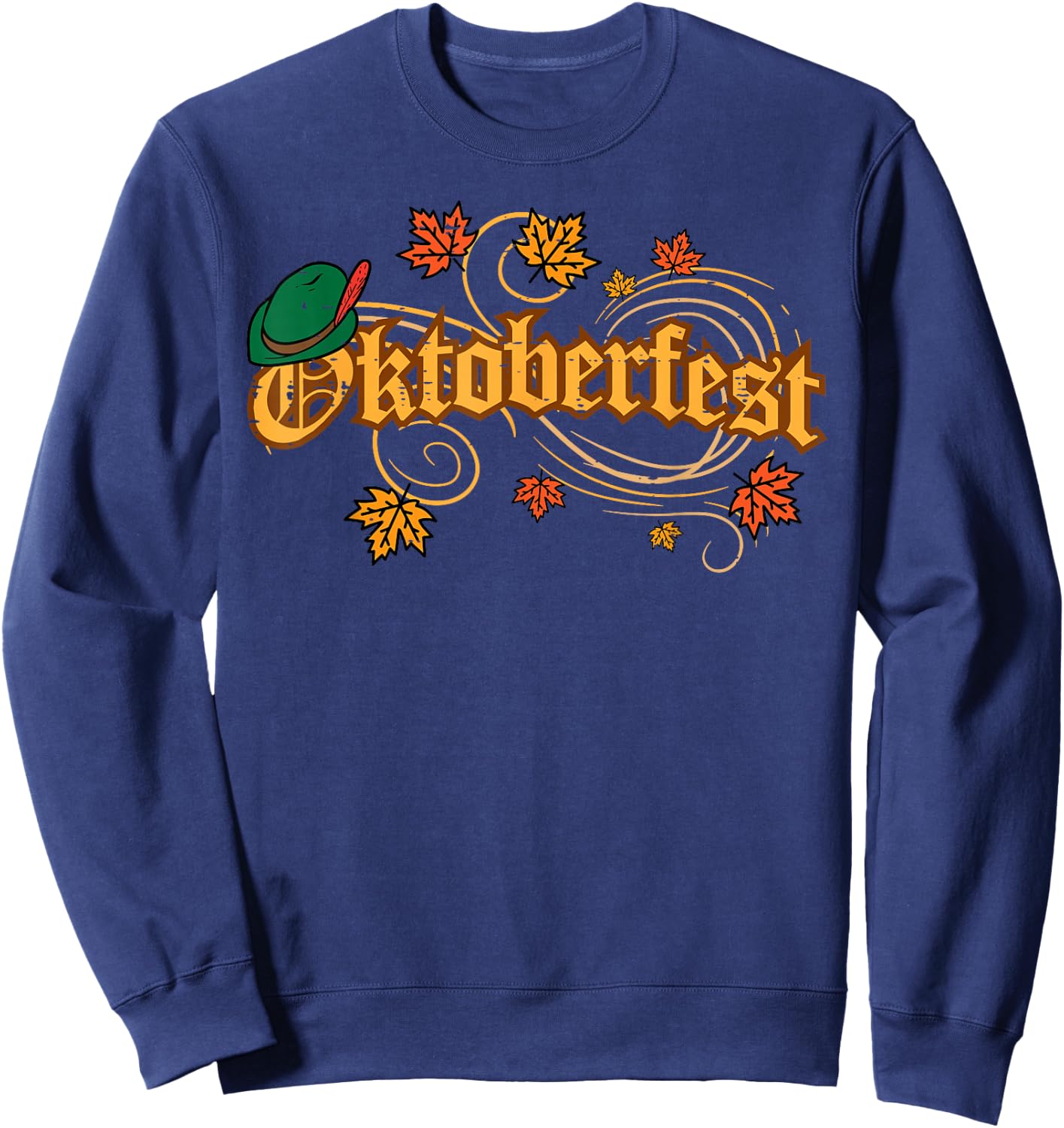 Oktoberfest Fall Autumn Leaves German Costume Women Men Kids Sweatshirt - Sweatshirt | Navy